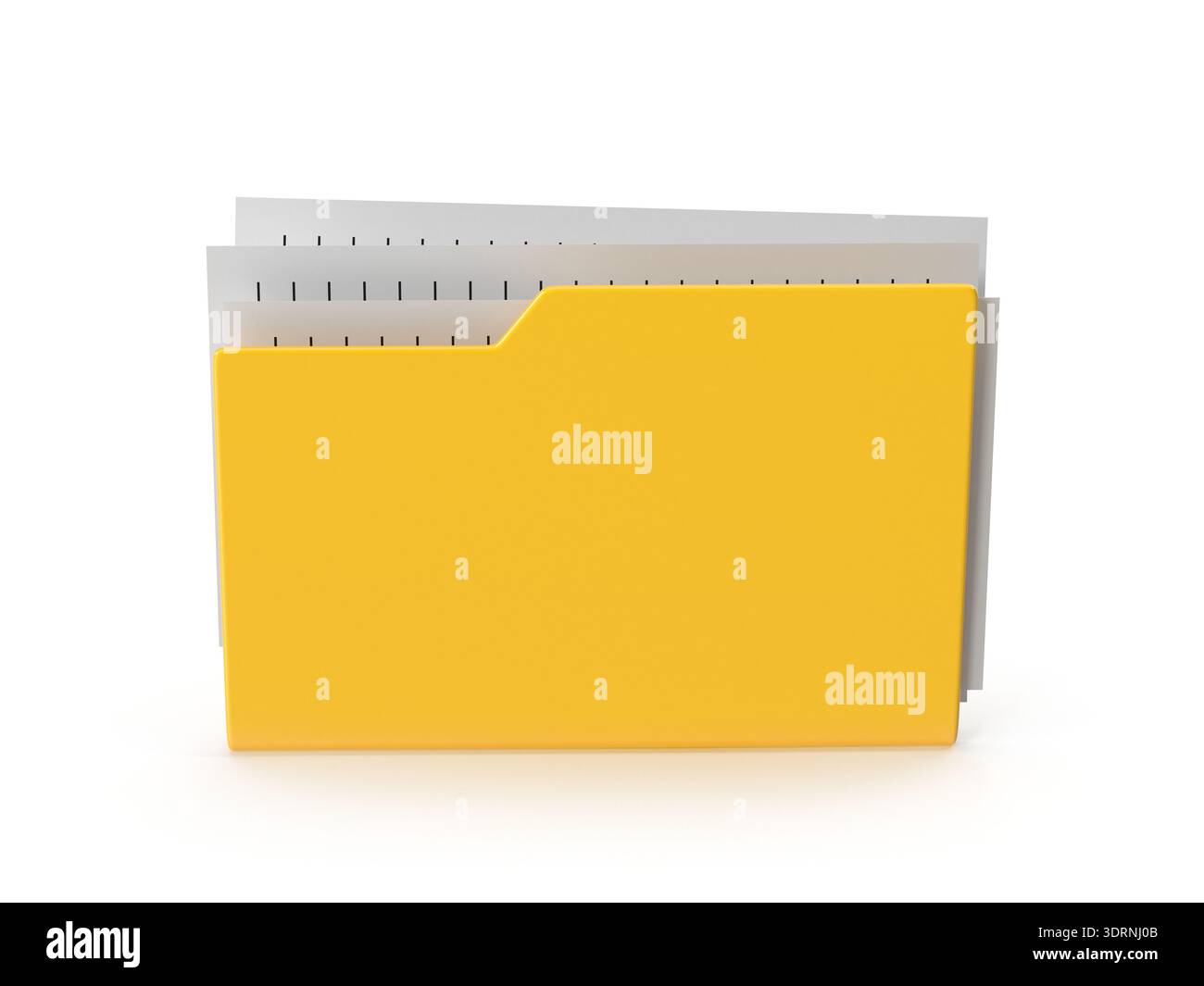 Yellow folder with papers Stock Photo