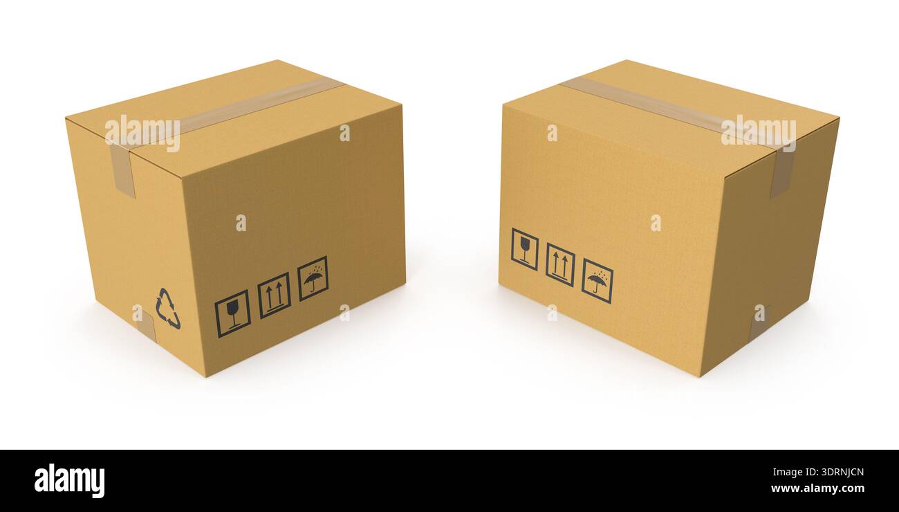 Cardboard boxes closed Stock Photo