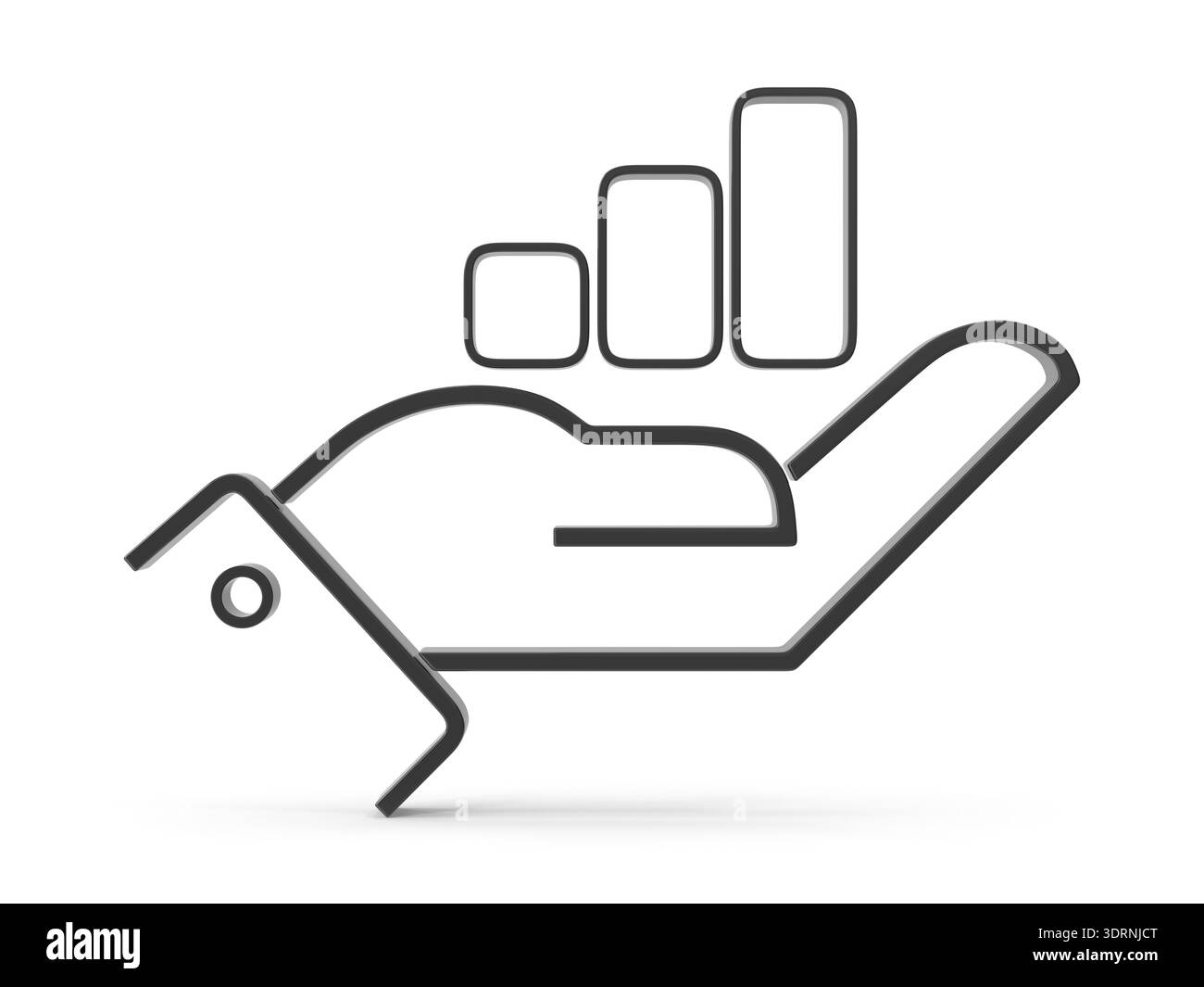 Hand holding a growing bar chart representing business growth and ...