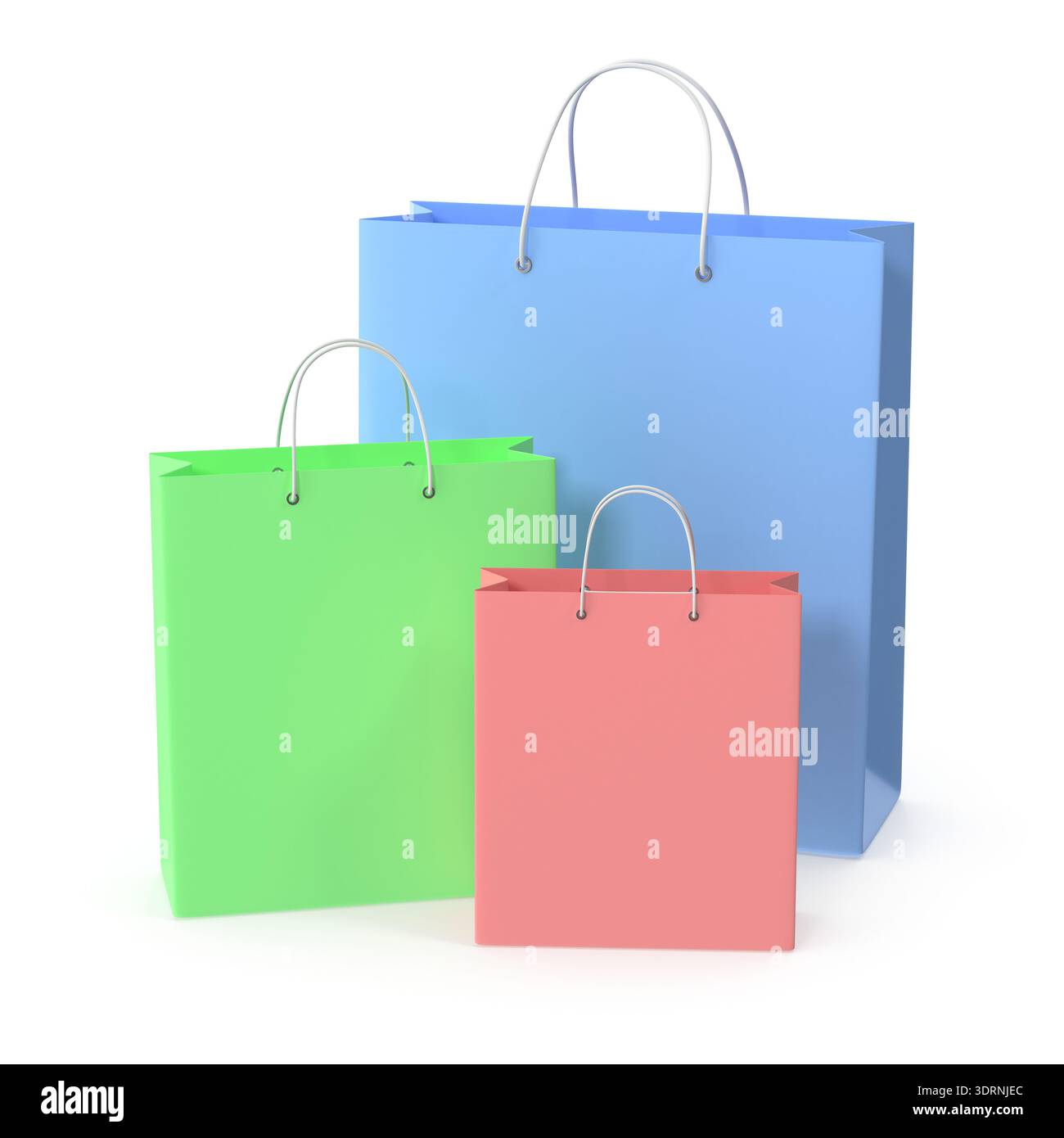 Colorful shopping bags trio Stock Photo
