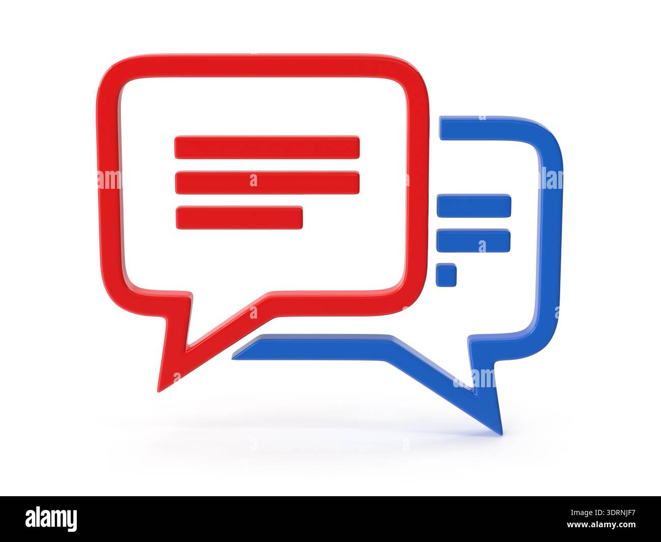 Chat bubbles red and blue communication Stock Photo