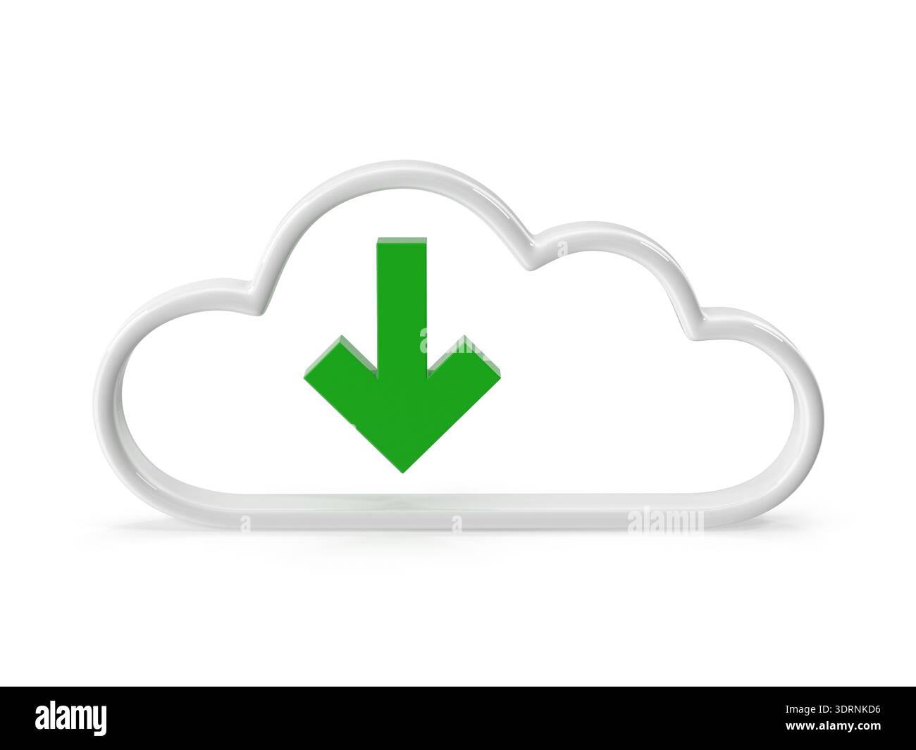 3d Render of Cloud Download Icon Stock Photo