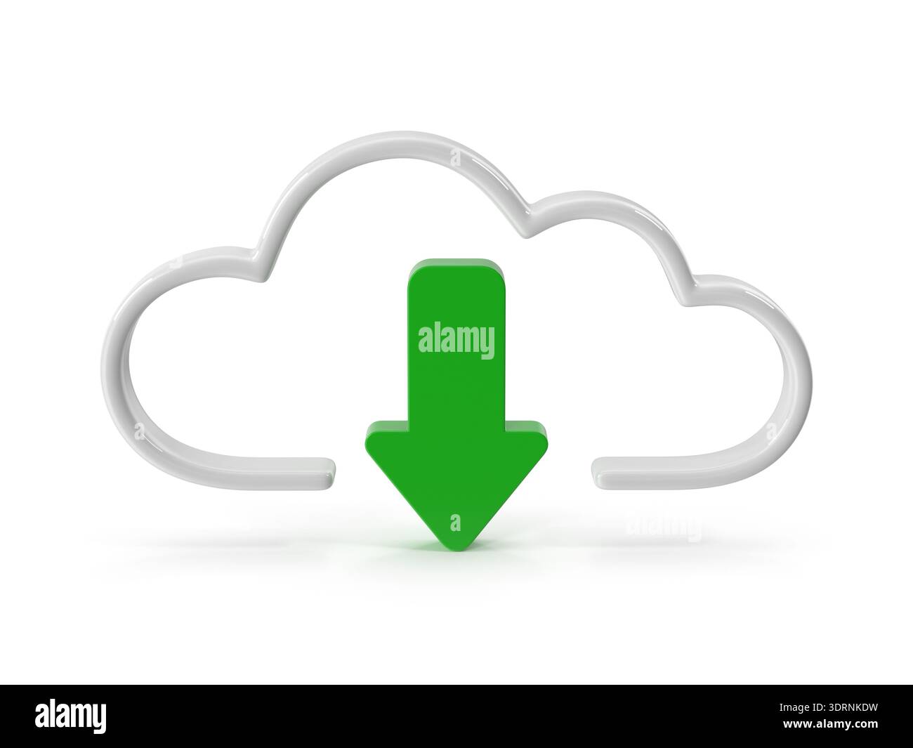 Cloud Download Icon - Internet Data Transfer Symbol Stock Photo