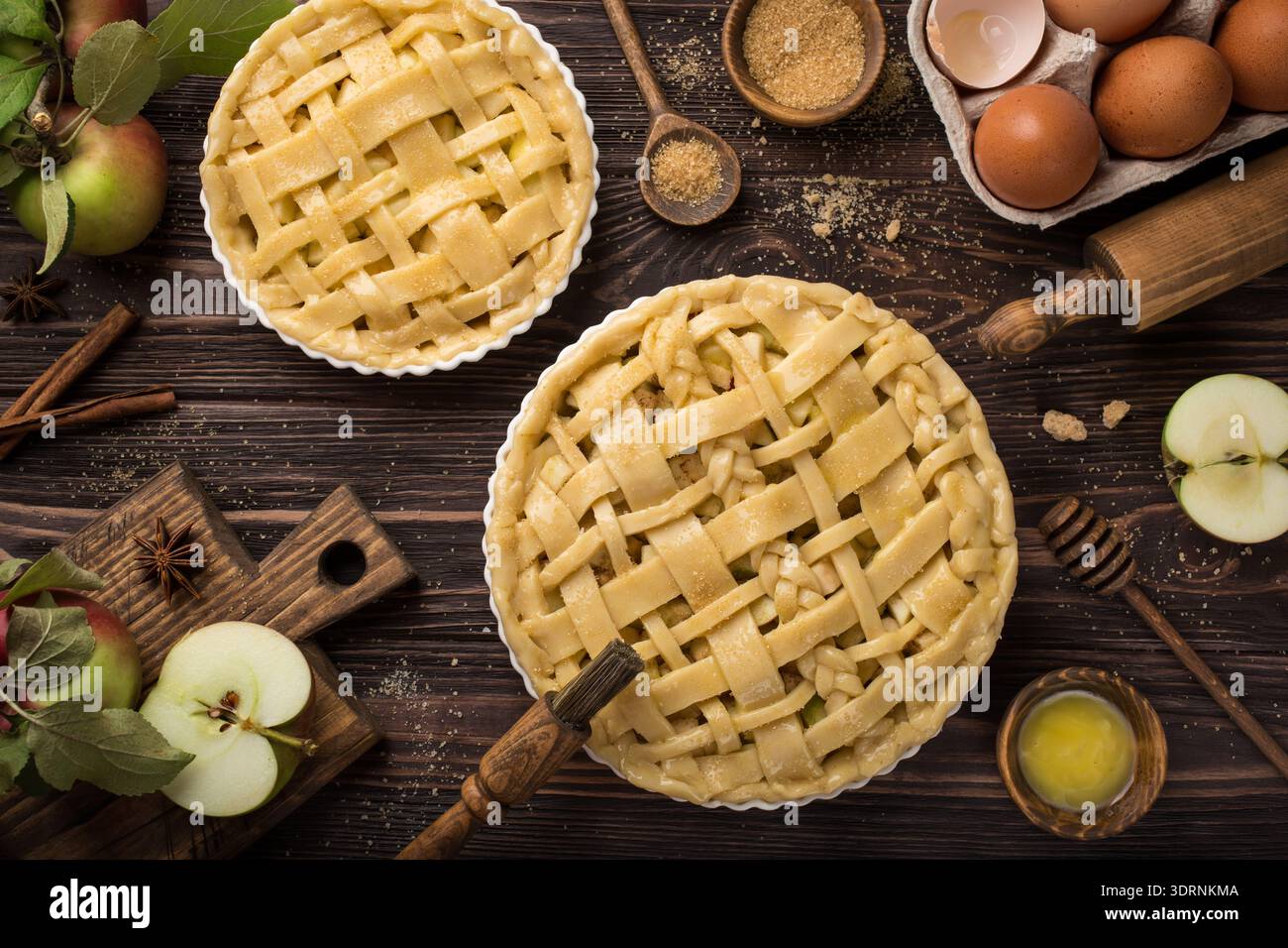 Cooking apple pie Stock Photo