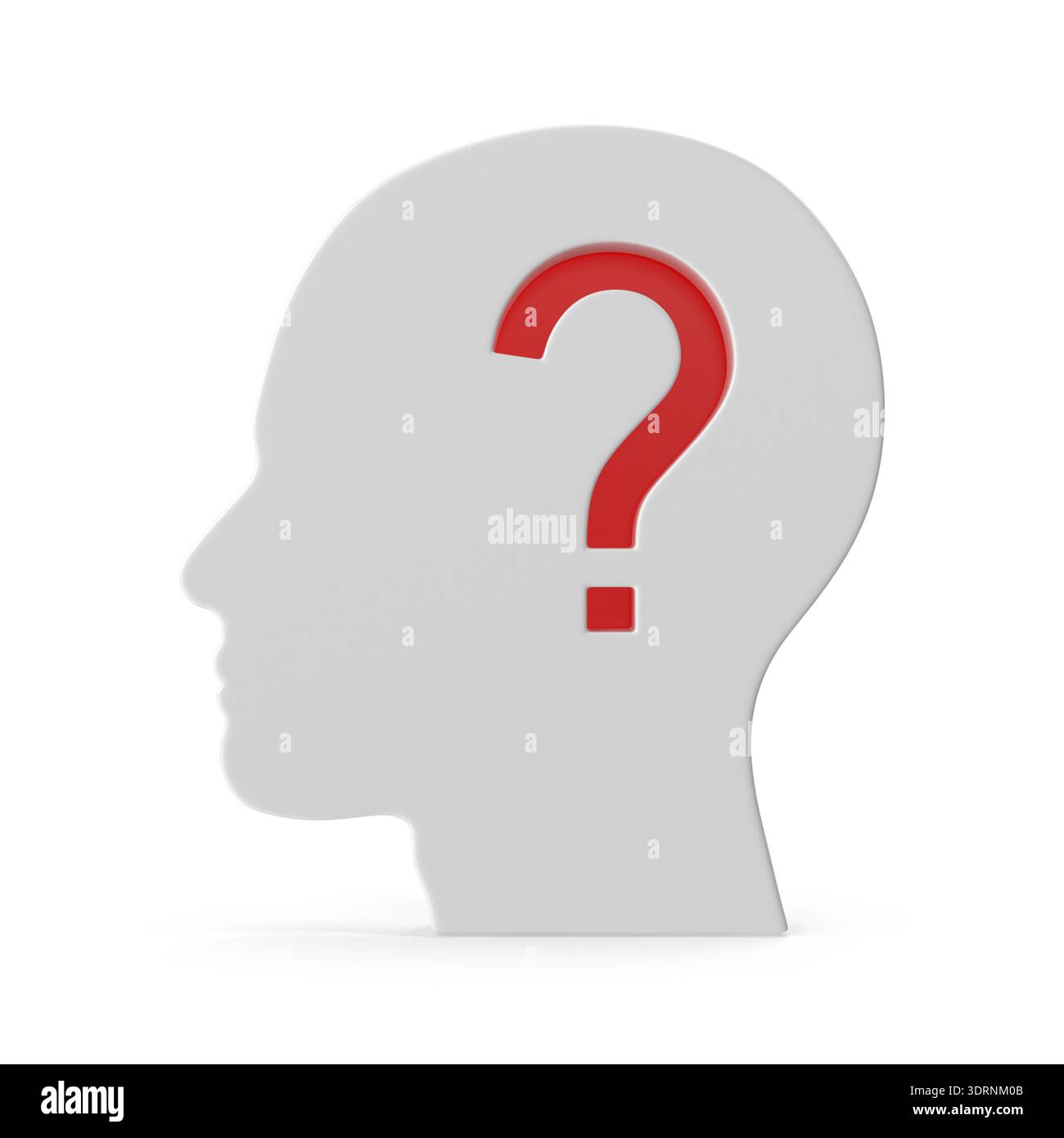 Human Head Silhouette with Question Mark Stock Photo - Alamy