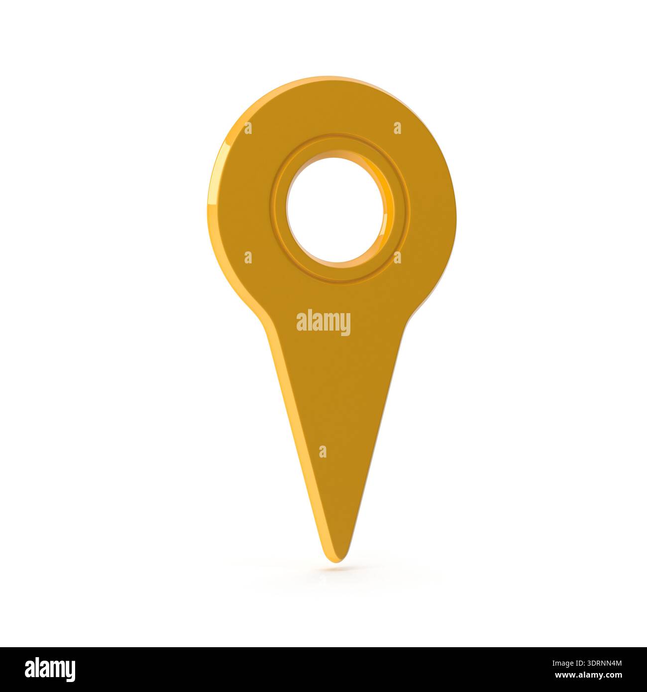 Golden 3D Location Pin Icon Stock Photo