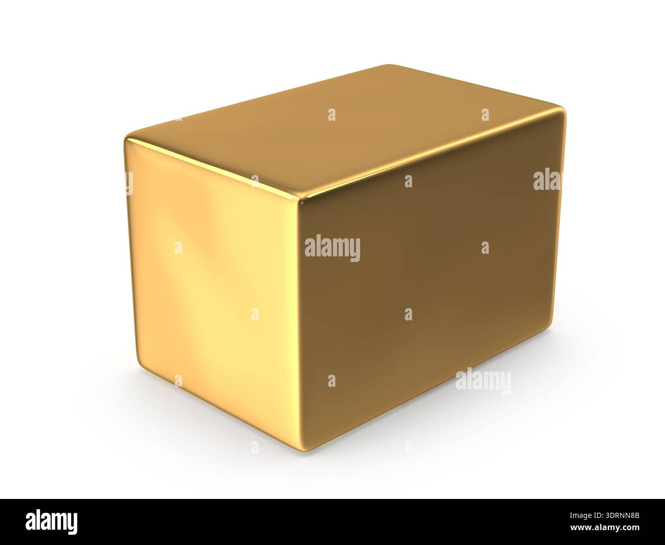 Shiny Golden Rectangular Block Stock Photo