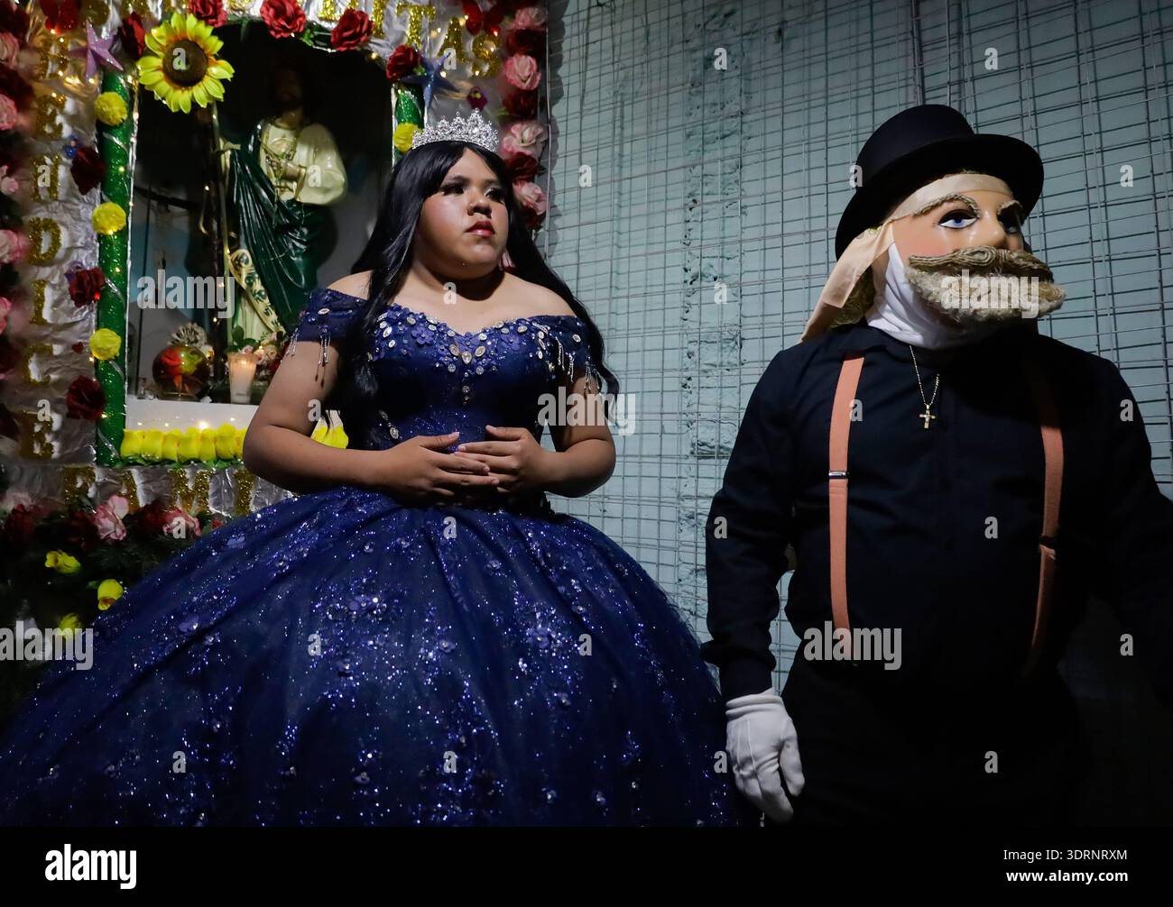 Holy Week Masks A woman dressed as a queen dances during the Carnival of Masks and ...