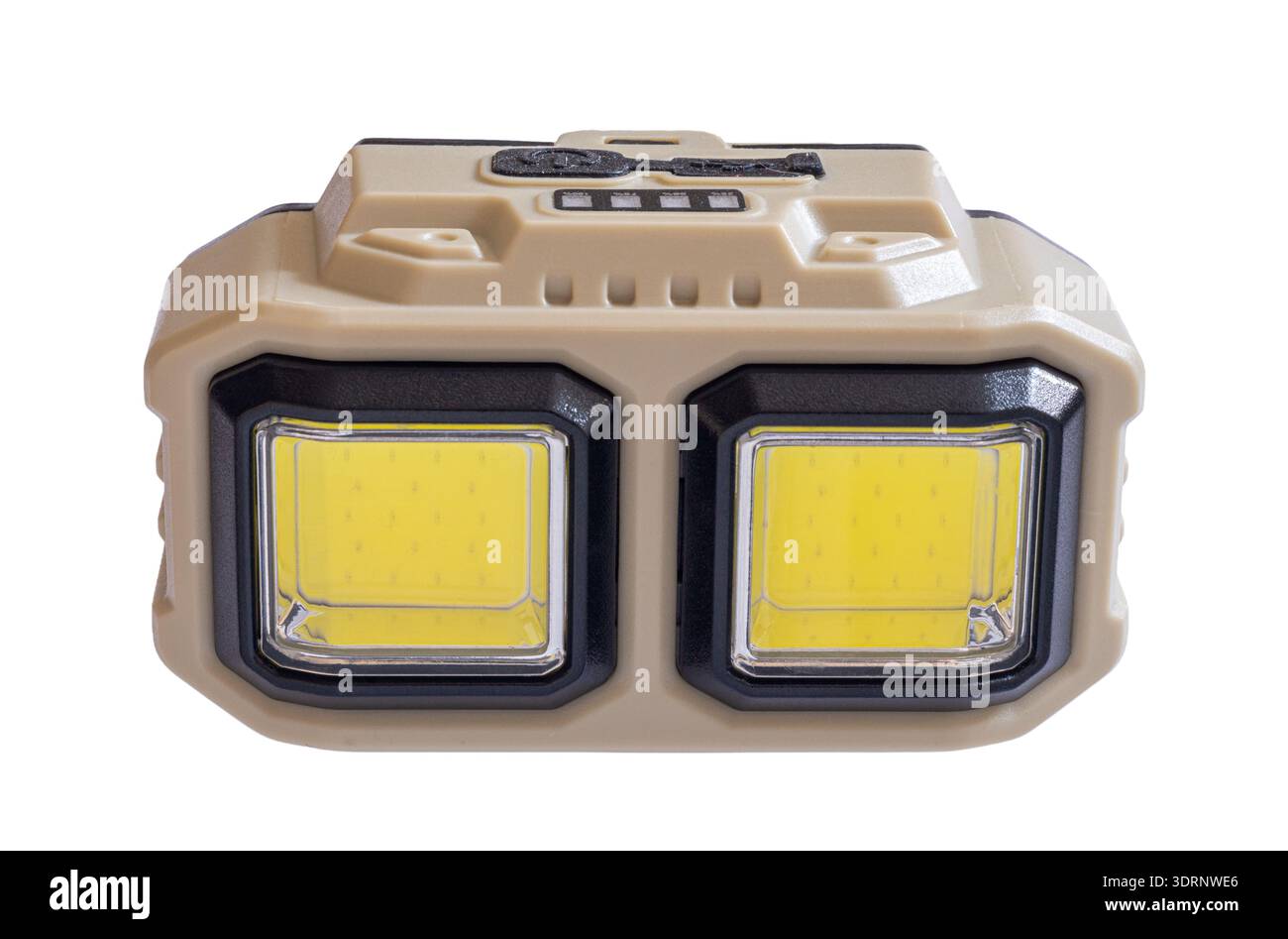 hand flashlight close-up, on a white isolated background Stock Photo