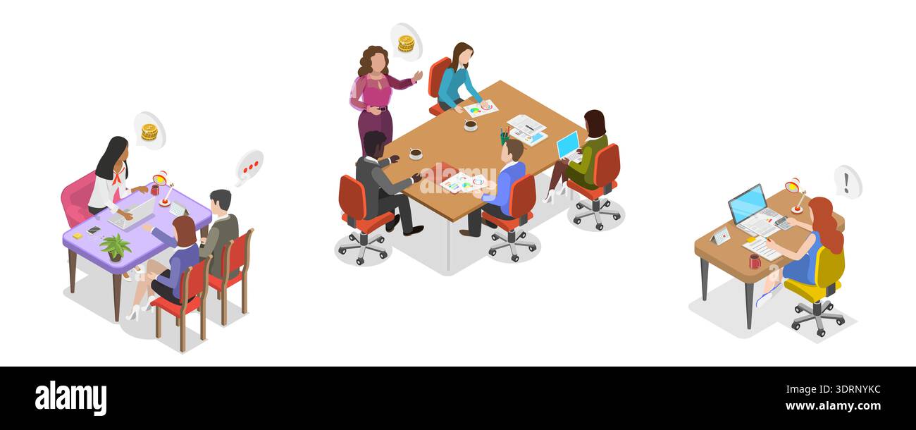 3D Isometric Flat Vector Illustration of Underwriting Stock Photo