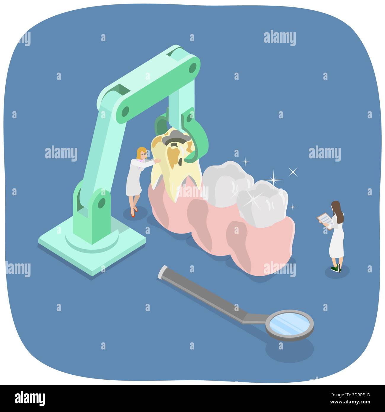 3D Isometric Flat Vector Illustration of Tooth Removal Stock Photo - Alamy