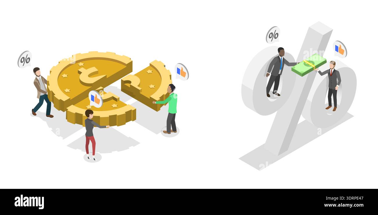 3D Isometric Flat Vector Illustration of Passive Income Stock Photo