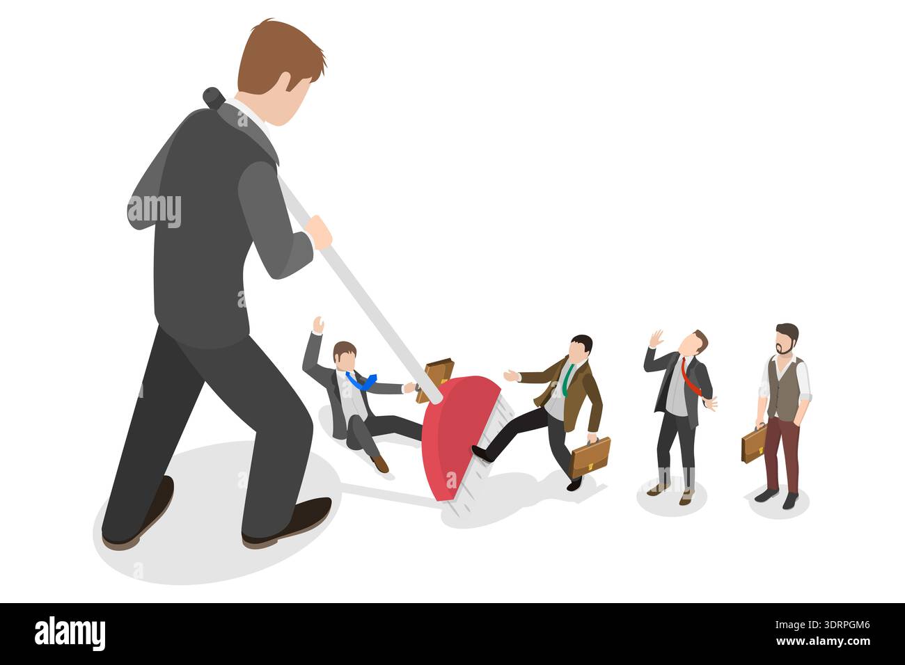 3D Isometric Flat Vector Illustration of Downsizing Stock Photo