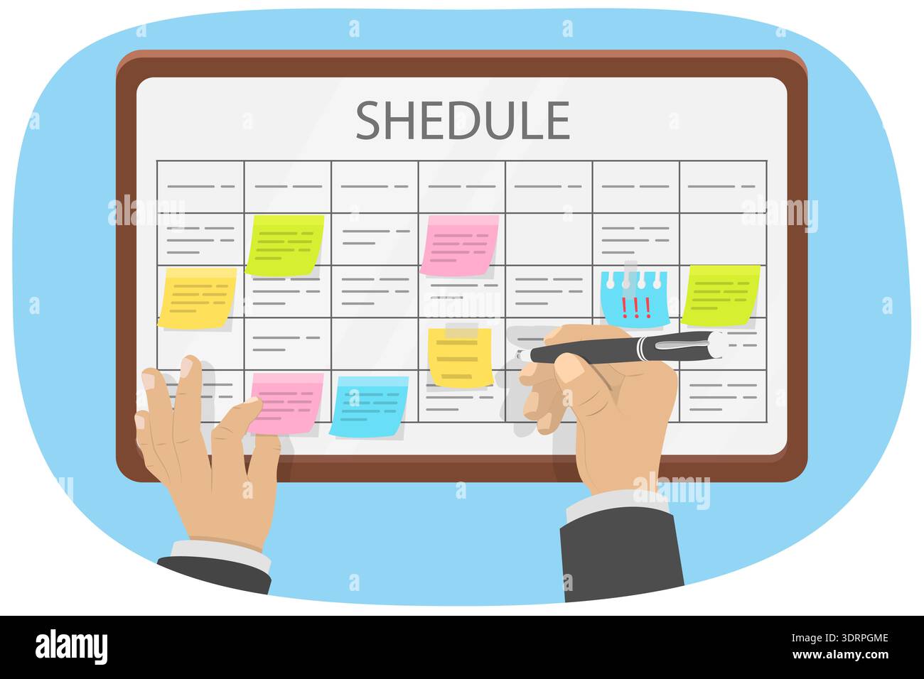 3D Isometric Flat Vector Illustration of Scheduling Stock Photo