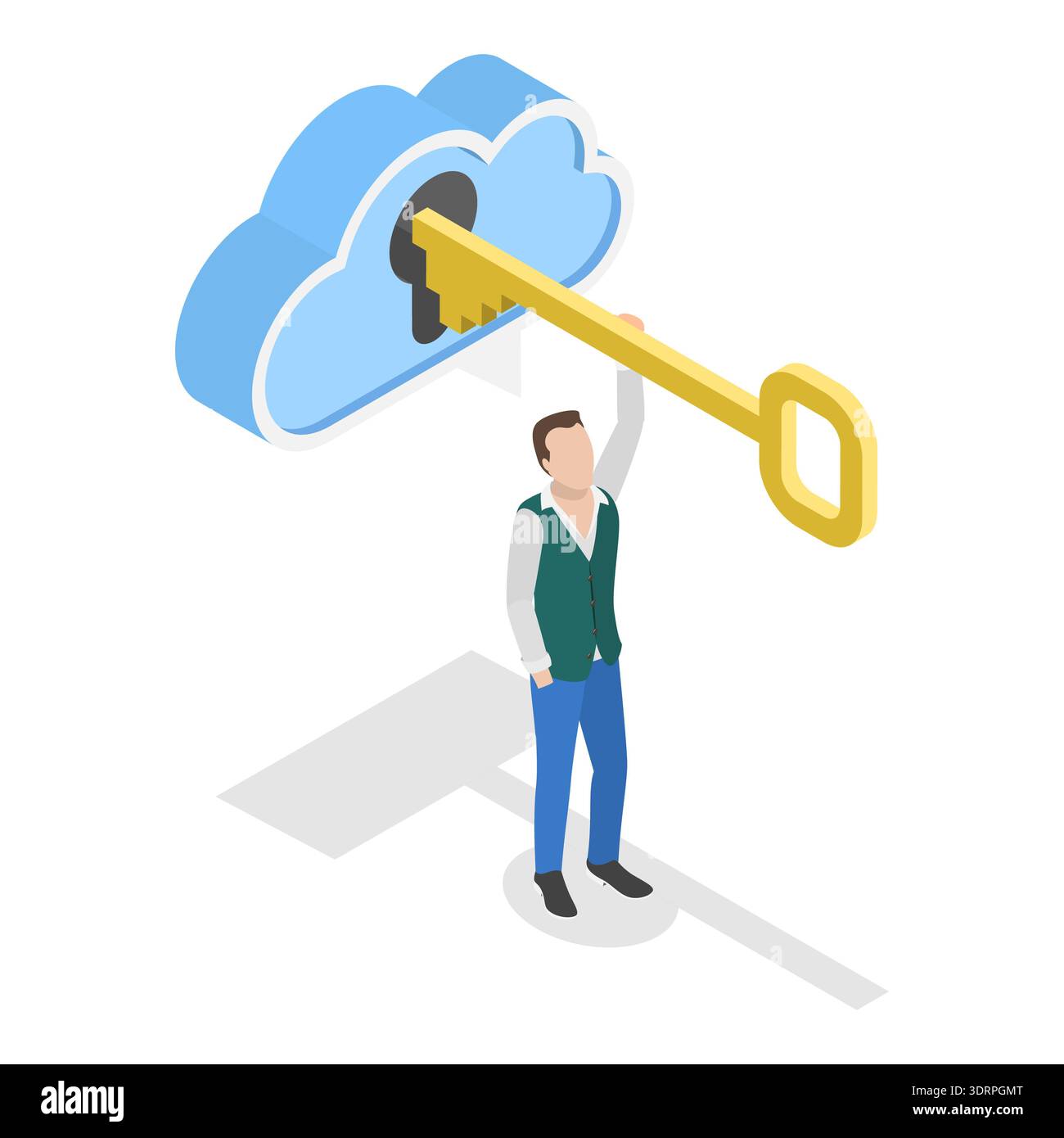 3D Isometric Flat Vector Illustration of Unlock Your Potential Stock Photo