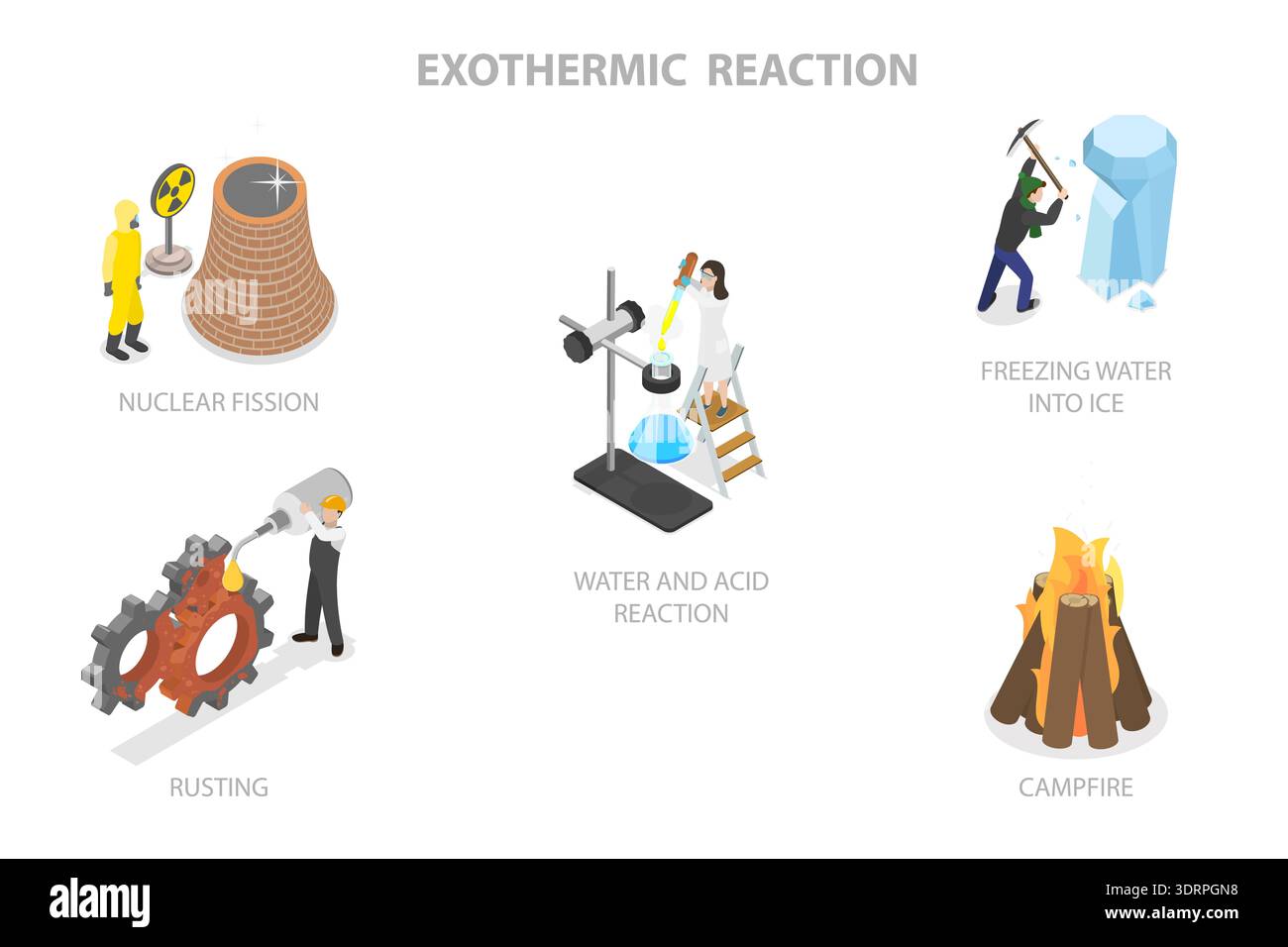 3D Isometric Flat Vector Illustration of Physics Stock Photo