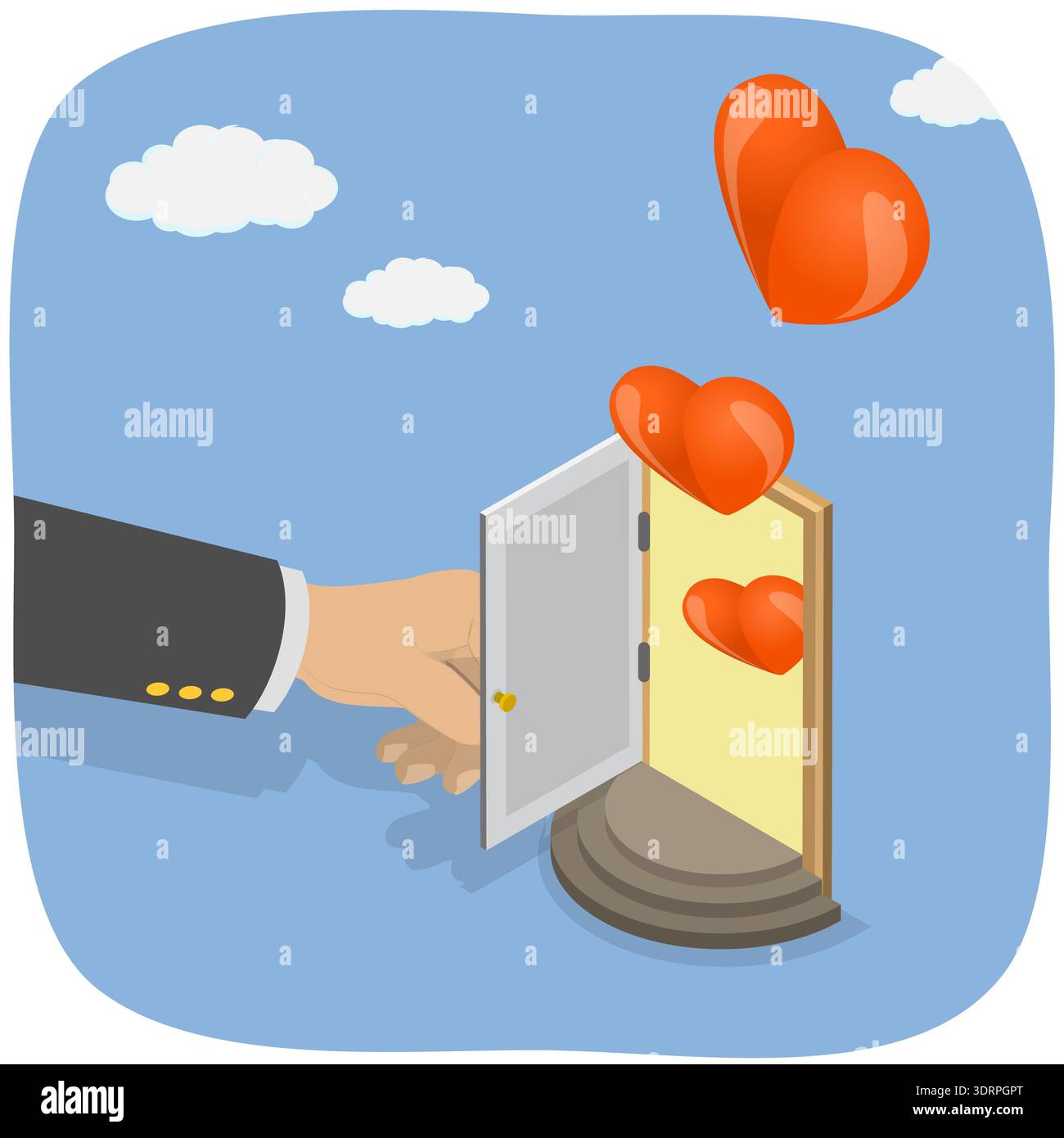 3D Isometric Flat Vector Illustration of Open Relationship Stock Photo