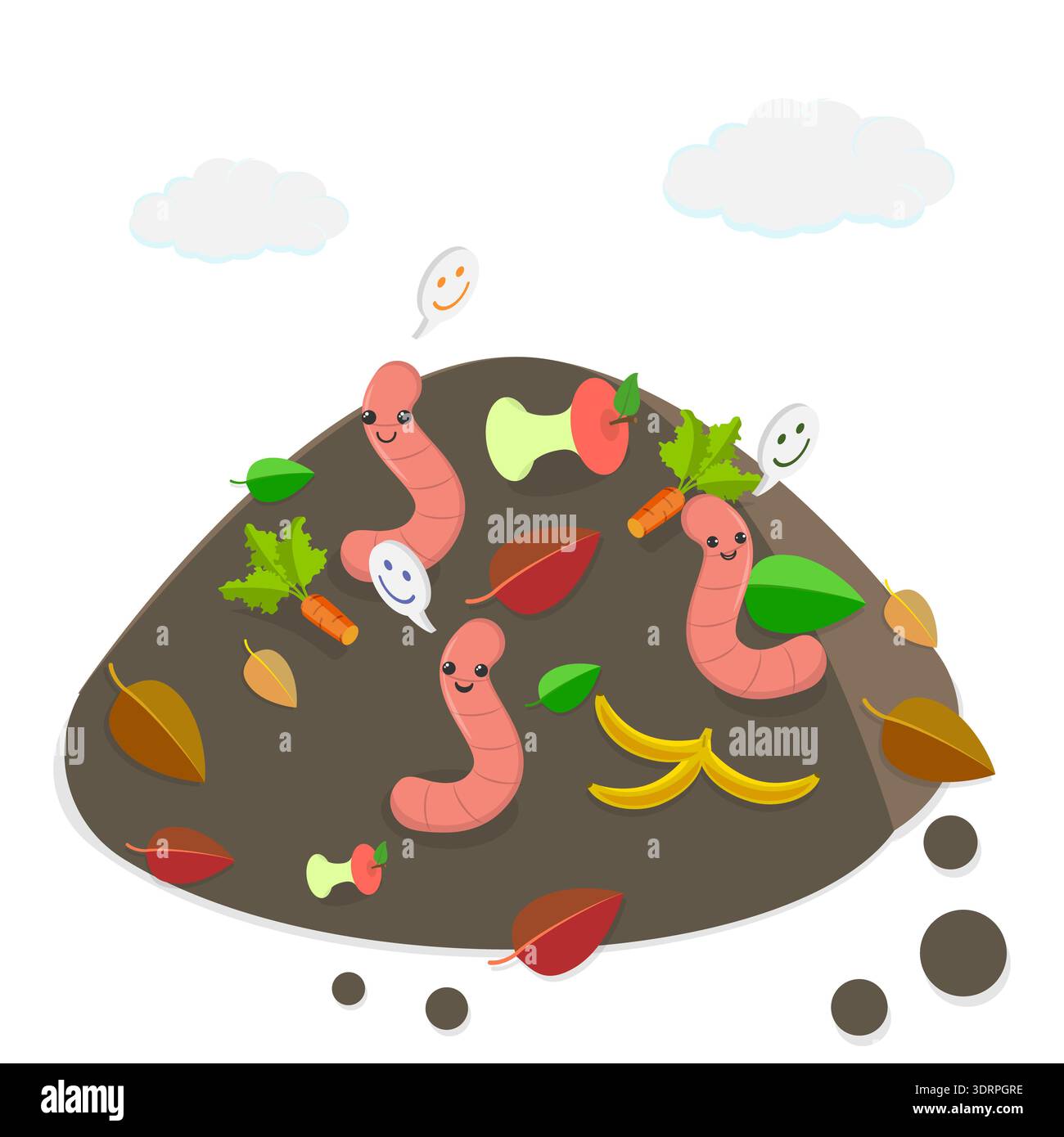3D Isometric Flat Vector Illustration of Compost Stock Photo