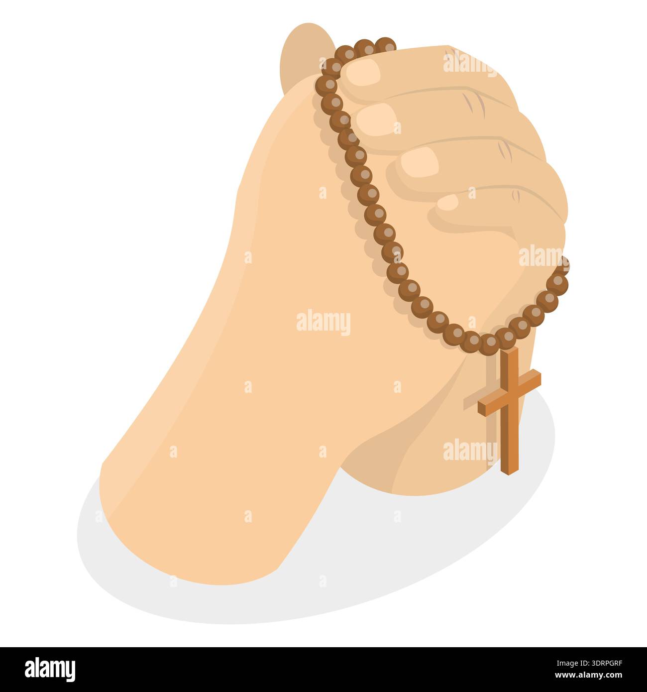 3D Isometric Flat Vector Illustration of Prayer Stock Photo