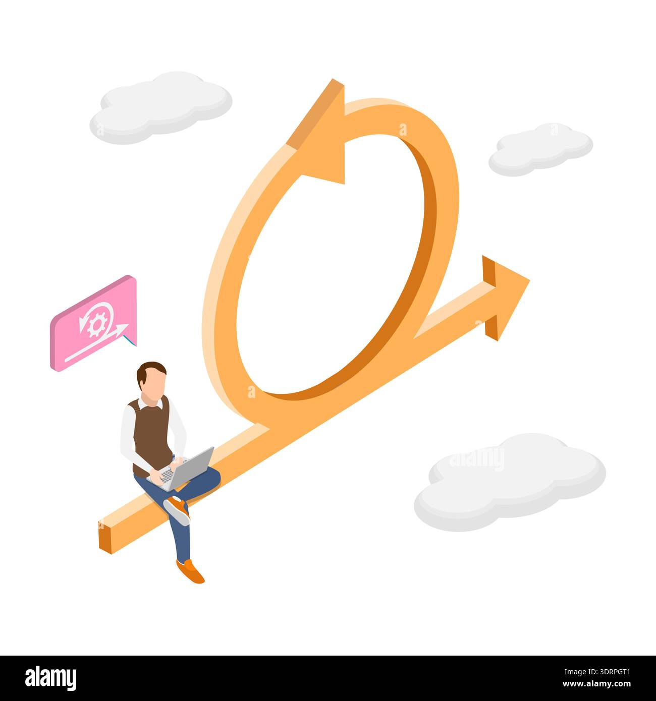 3D Isometric Flat Vector Illustration of Agile Methodology Stock Photo