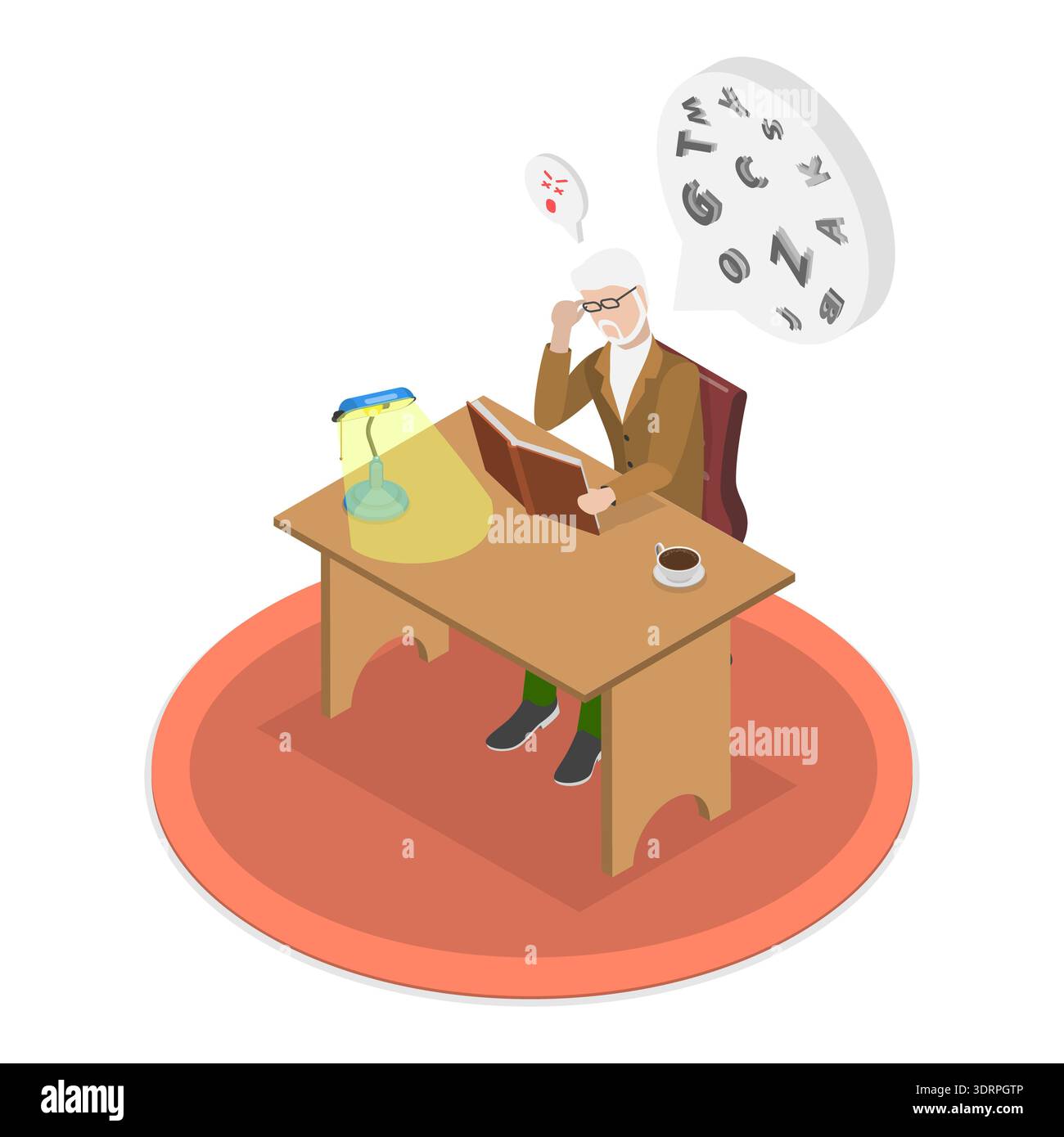 3D Isometric Flat Vector Illustration of Macular Degeneration Stock Photo