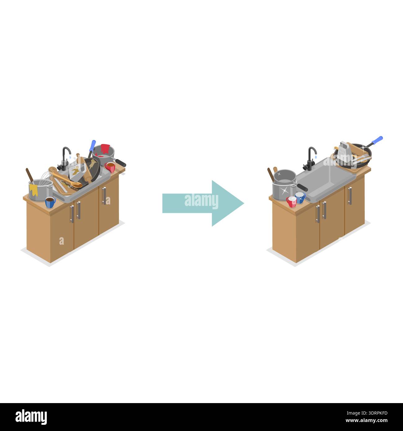 3D Isometric Flat Vector Conceptual Illustration of Decluttering Stock Photo