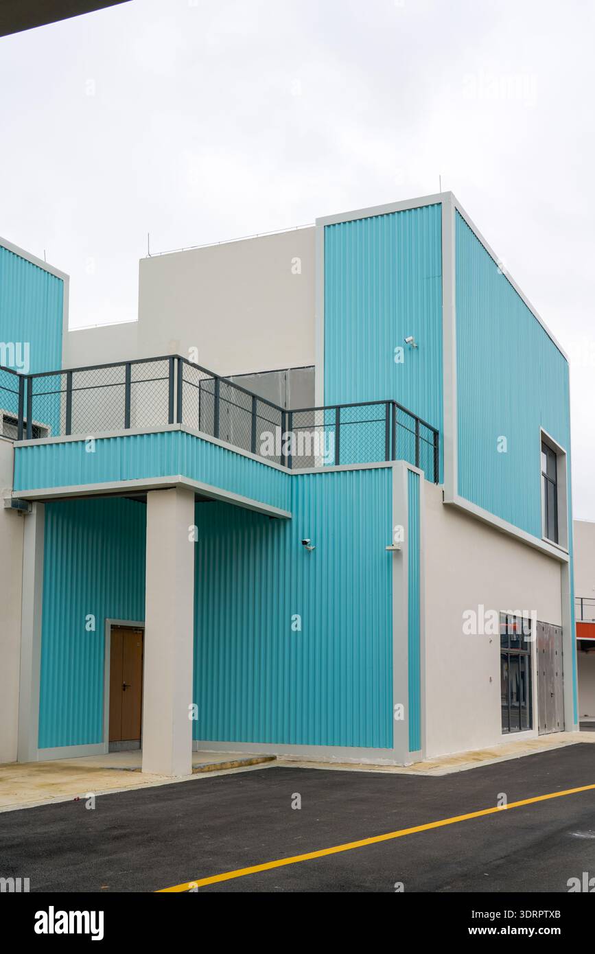 Colorful container iron façade building blocks Stock Photo - Alamy