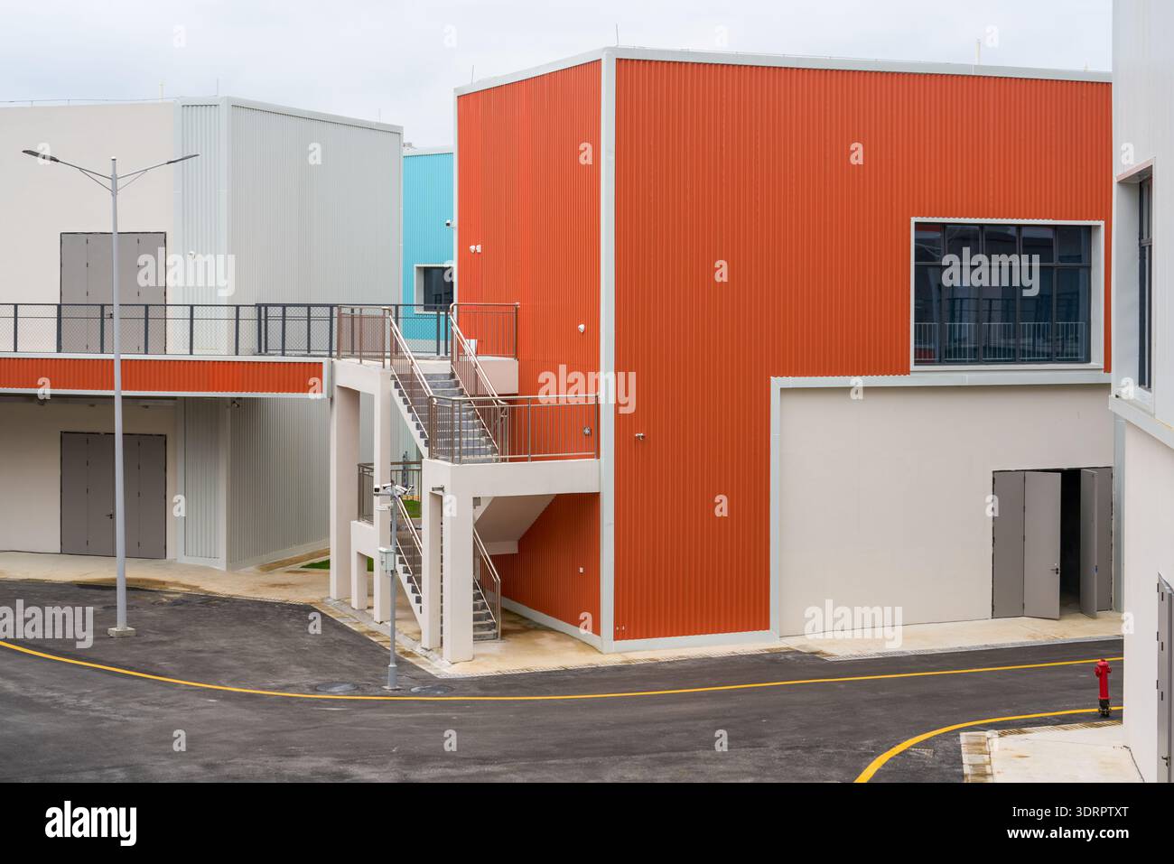 Colorful container iron façade building blocks Stock Photo - Alamy