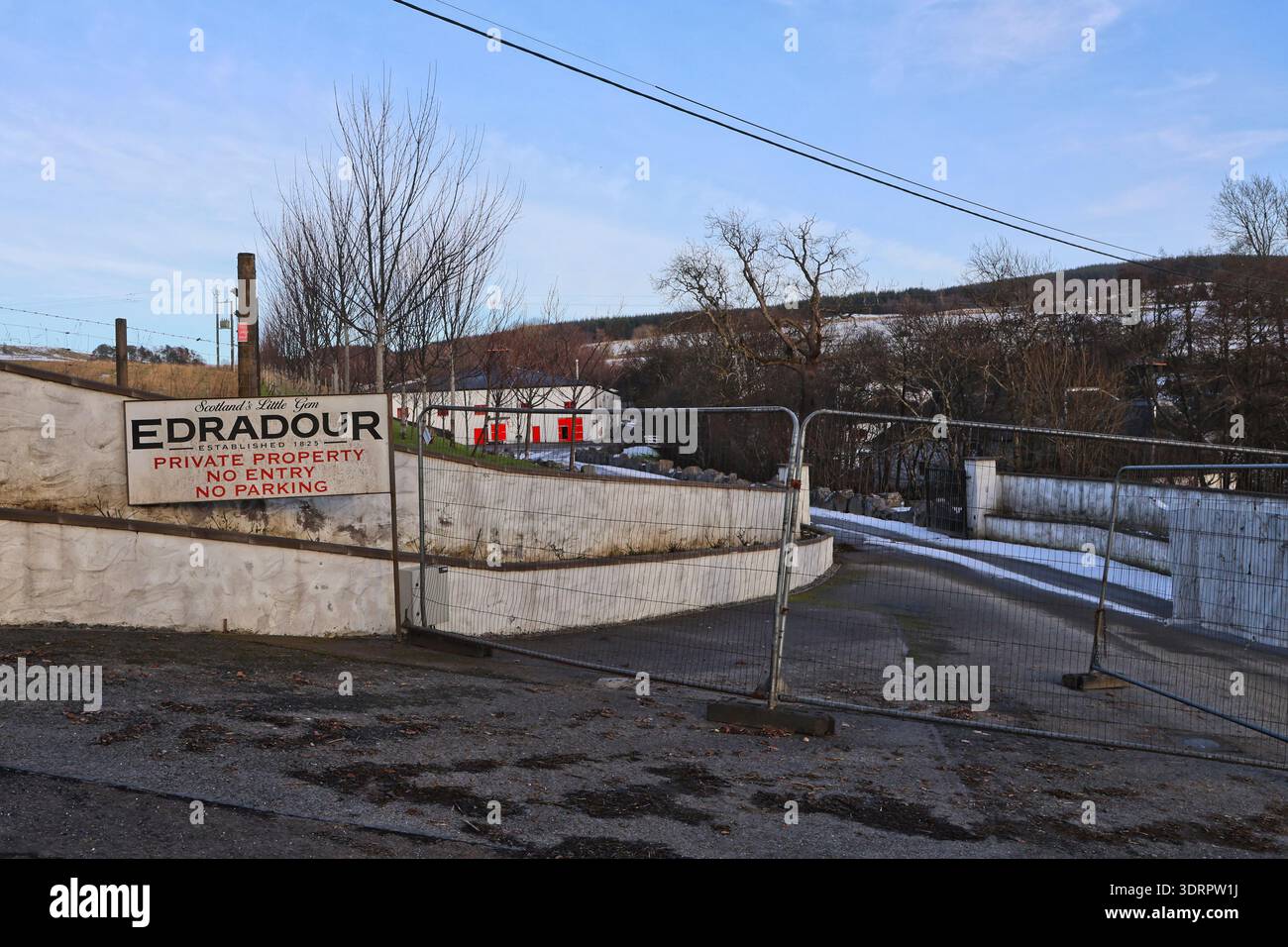 Edradour distillery closed to visitors Scotland  February 2026 Stock Photo