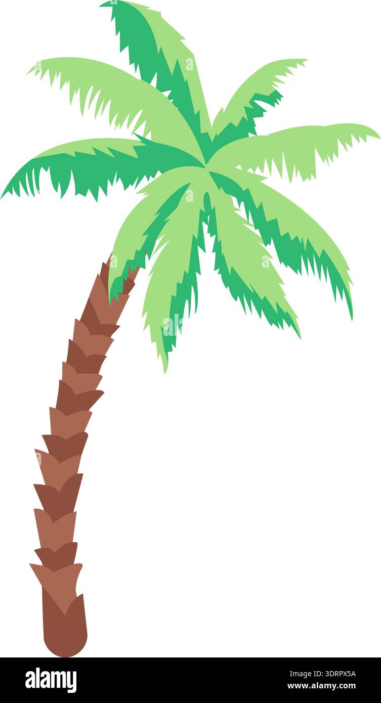 Tropical beach palm tree vector icon isolated on white Stock Vector