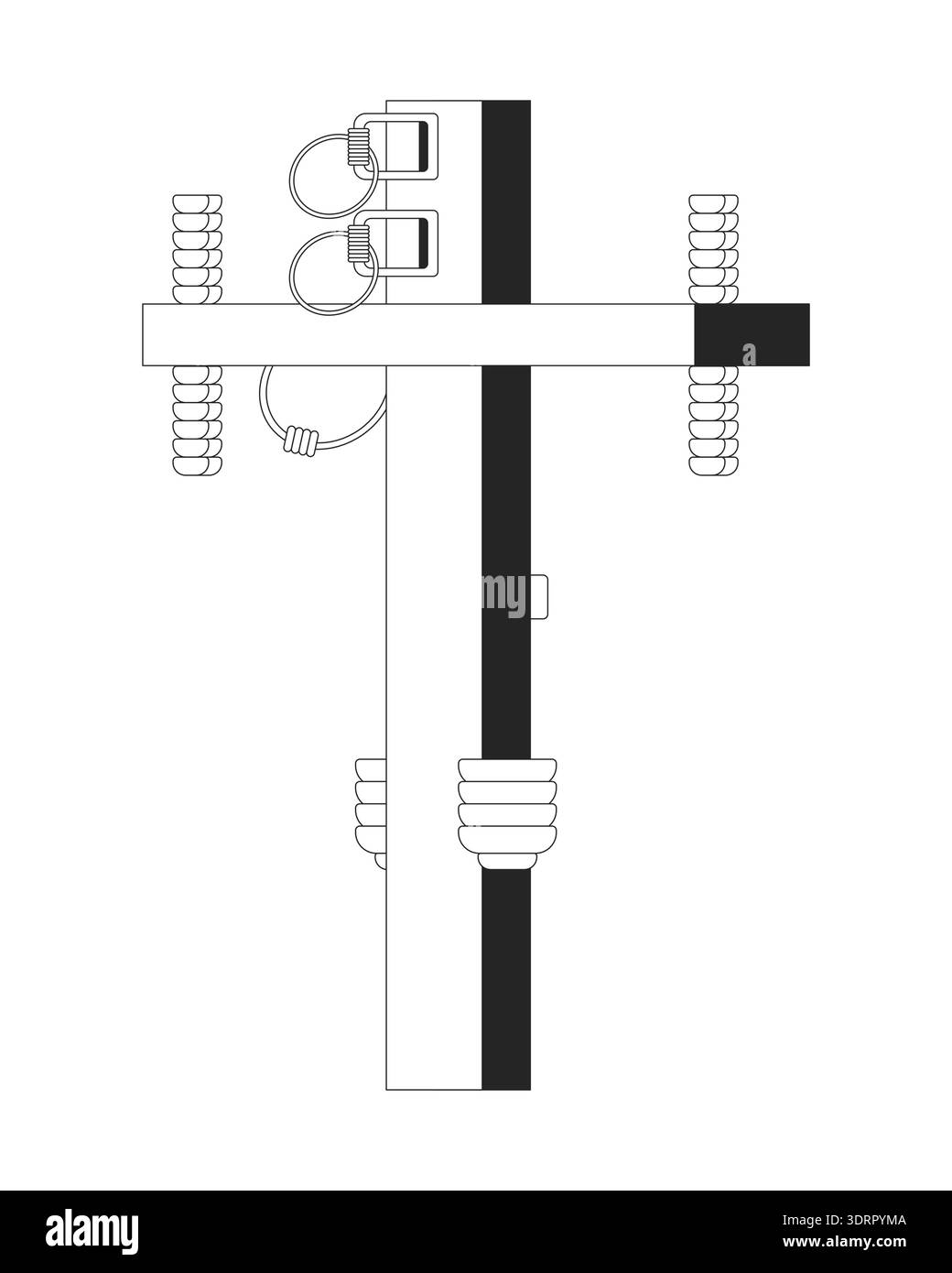 Electric utility pole 2D line object Stock Vector