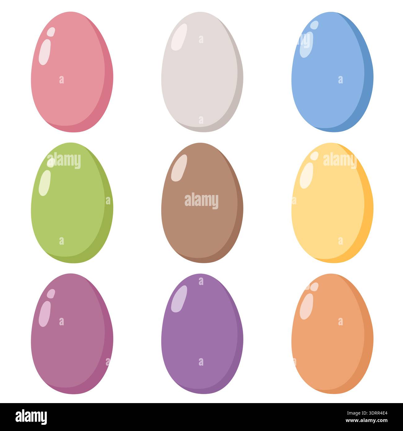 Colorful Glossy Eggs Grid Easter Design Stock Vector