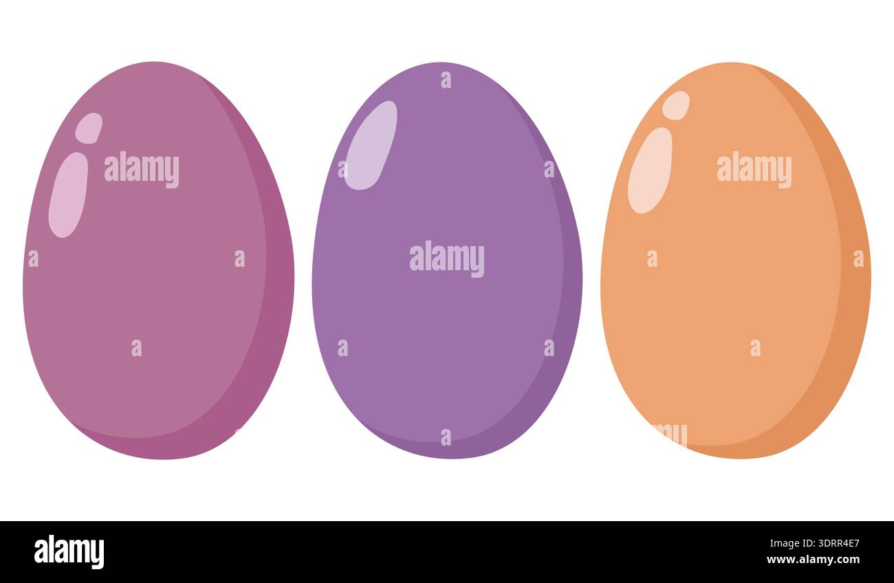 Glossy Colorful Eggs Easter Design Stock Vector
