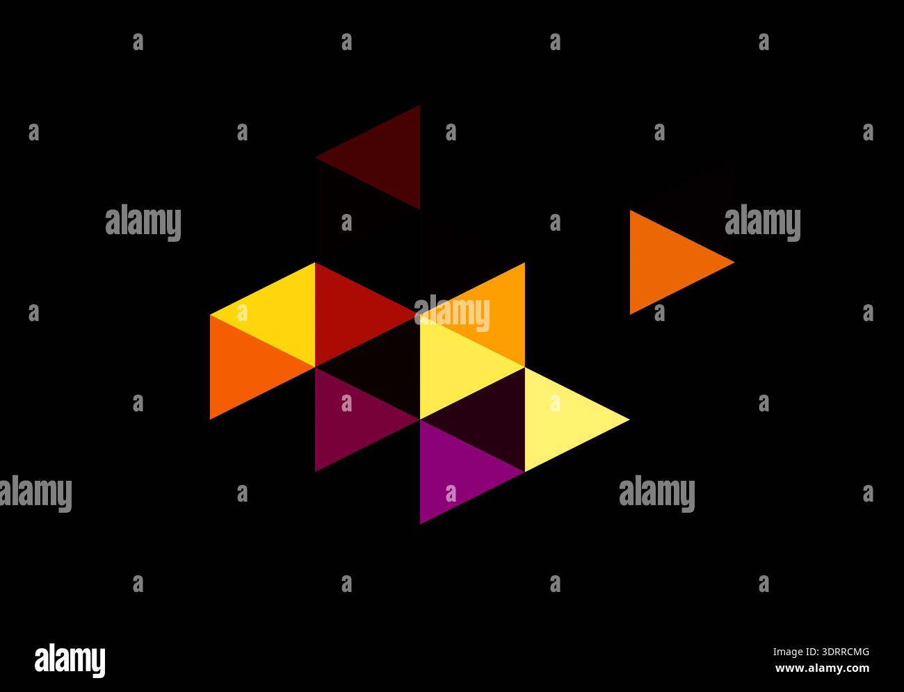 Interlocking Triangle a digital geometric abstract artwork featuring a pattern of ...