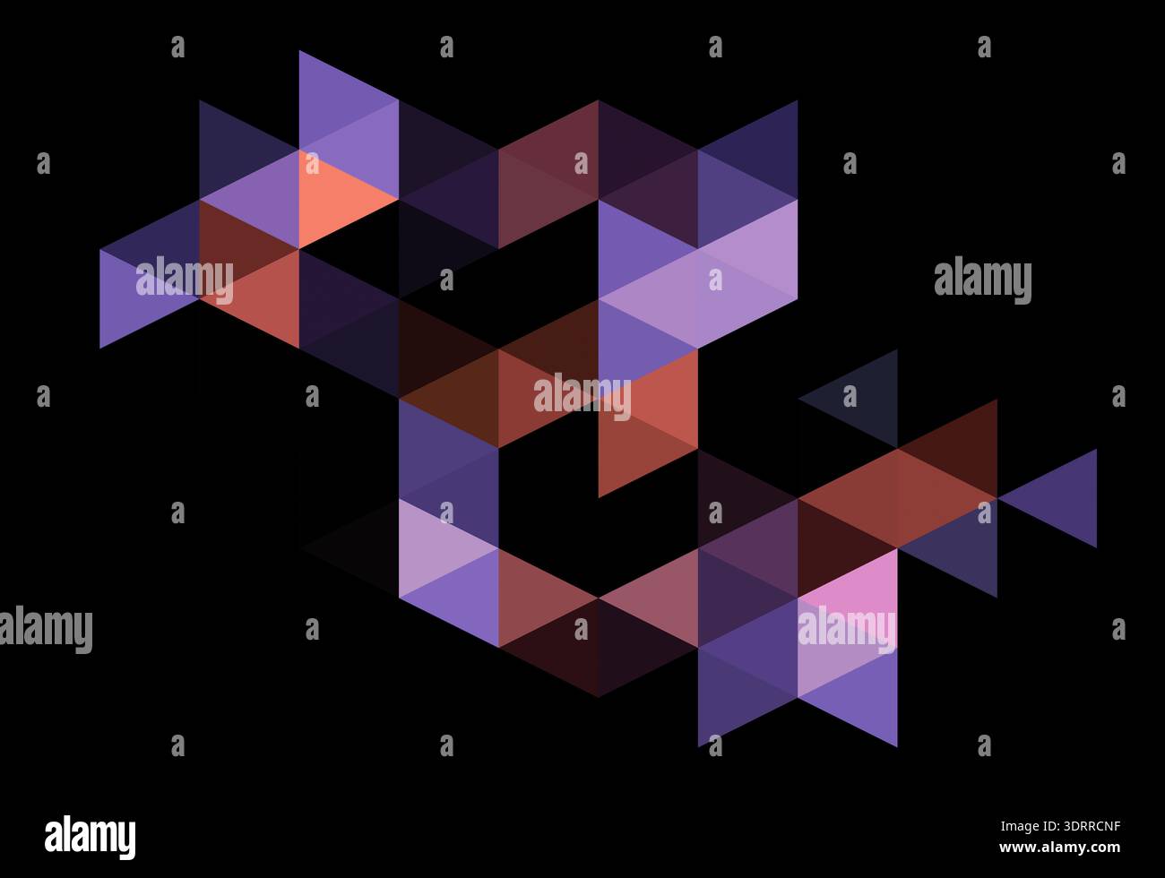 Interlocking Triangle a digital geometric abstract artwork featuring a pattern of ...