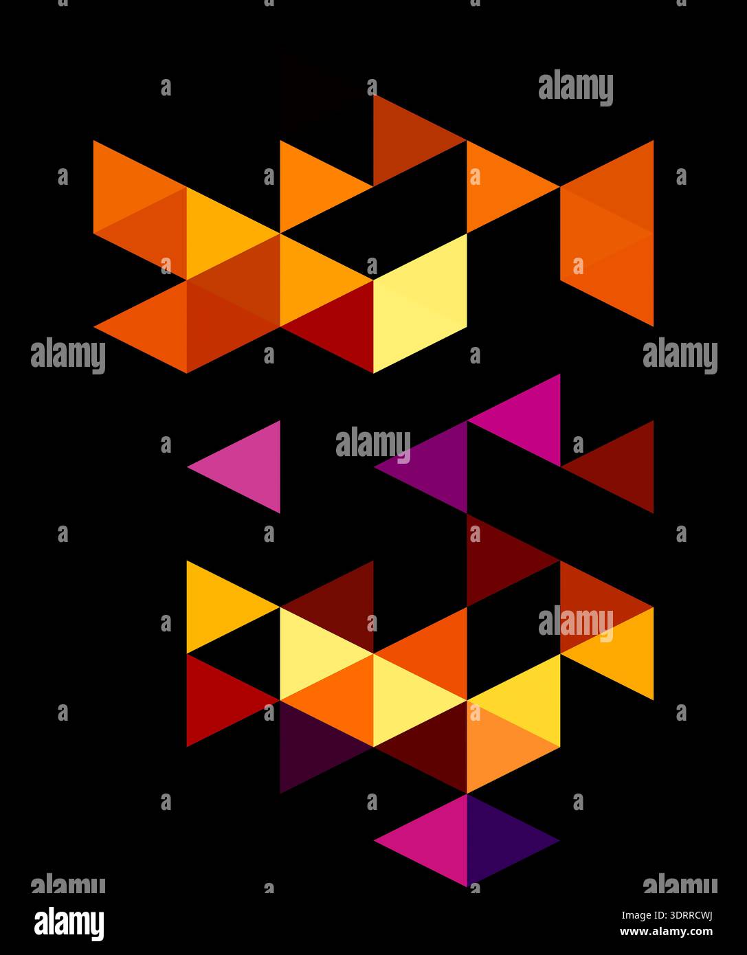 Interlocking Triangle a digital geometric abstract artwork featuring a pattern of ...