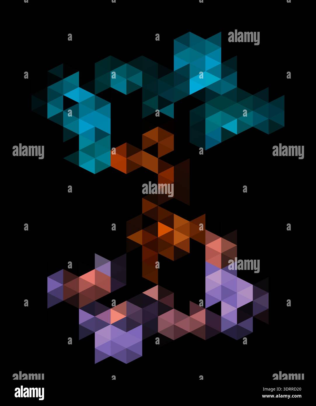 a digital geometric abstract artwork featuring a pattern of ...