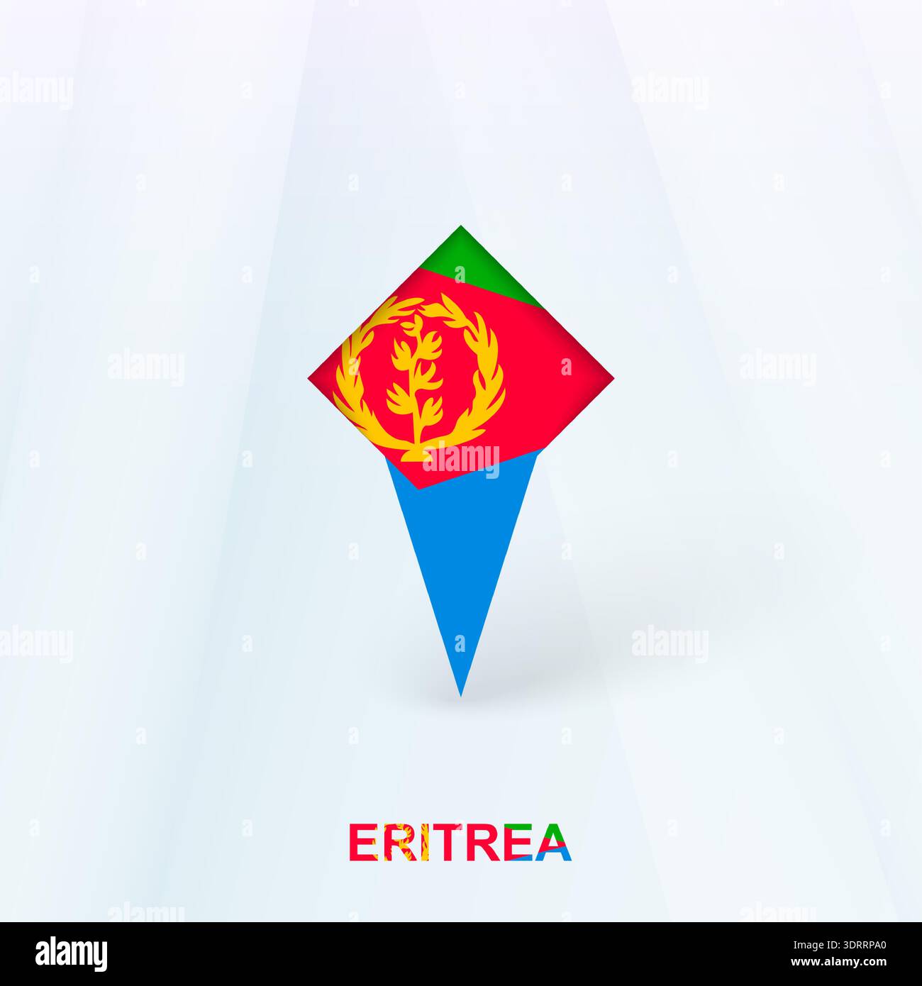 Eritrea Flag Pin Icon with Geometric Design. Vector illustration. Stock Vector