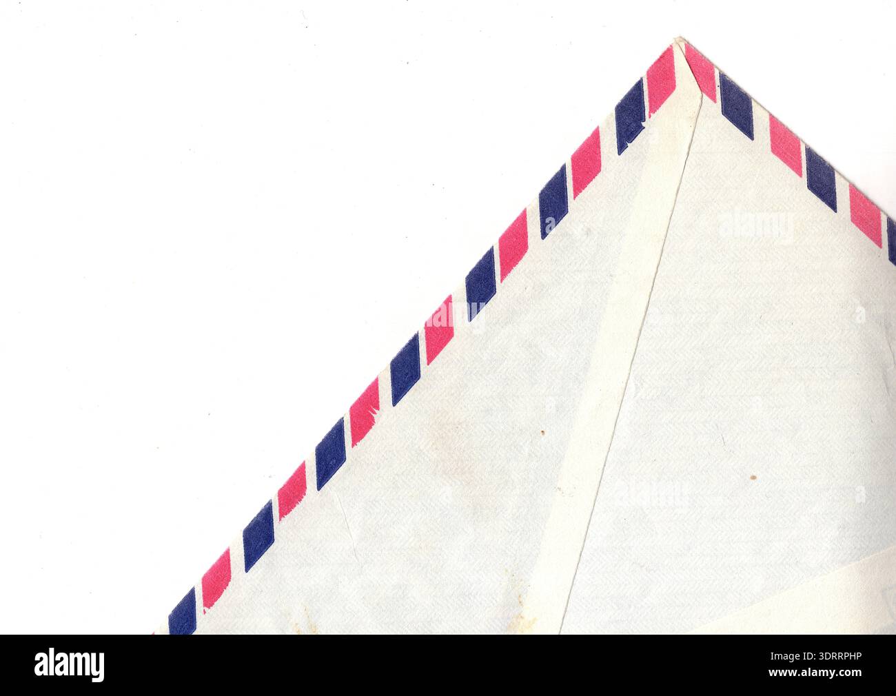 The corner of an air mail envelope isolated on a white background Stock ...