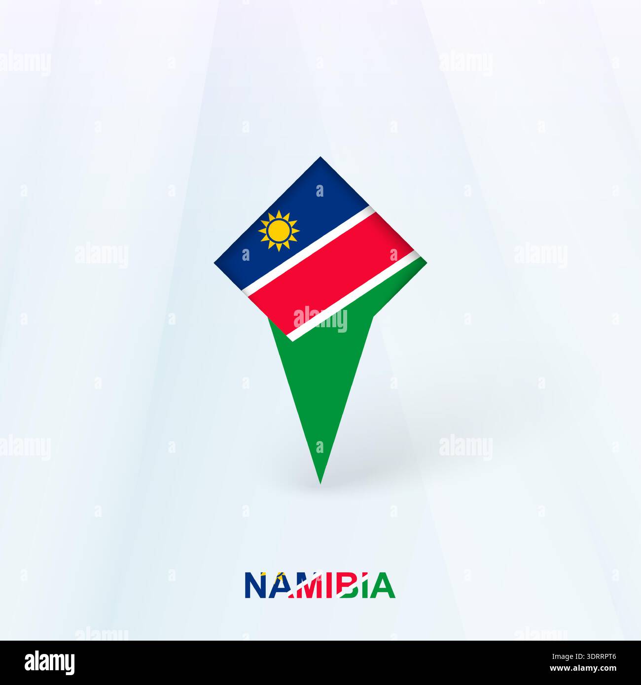 Namibia Flag Pin Icon with Geometric Design. Vector illustration. Stock Vector