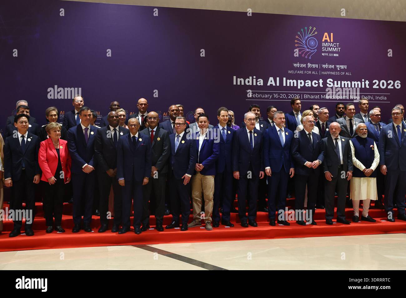 Group photo during the Global AI Impact Summit 2026 at the Bharat ...
