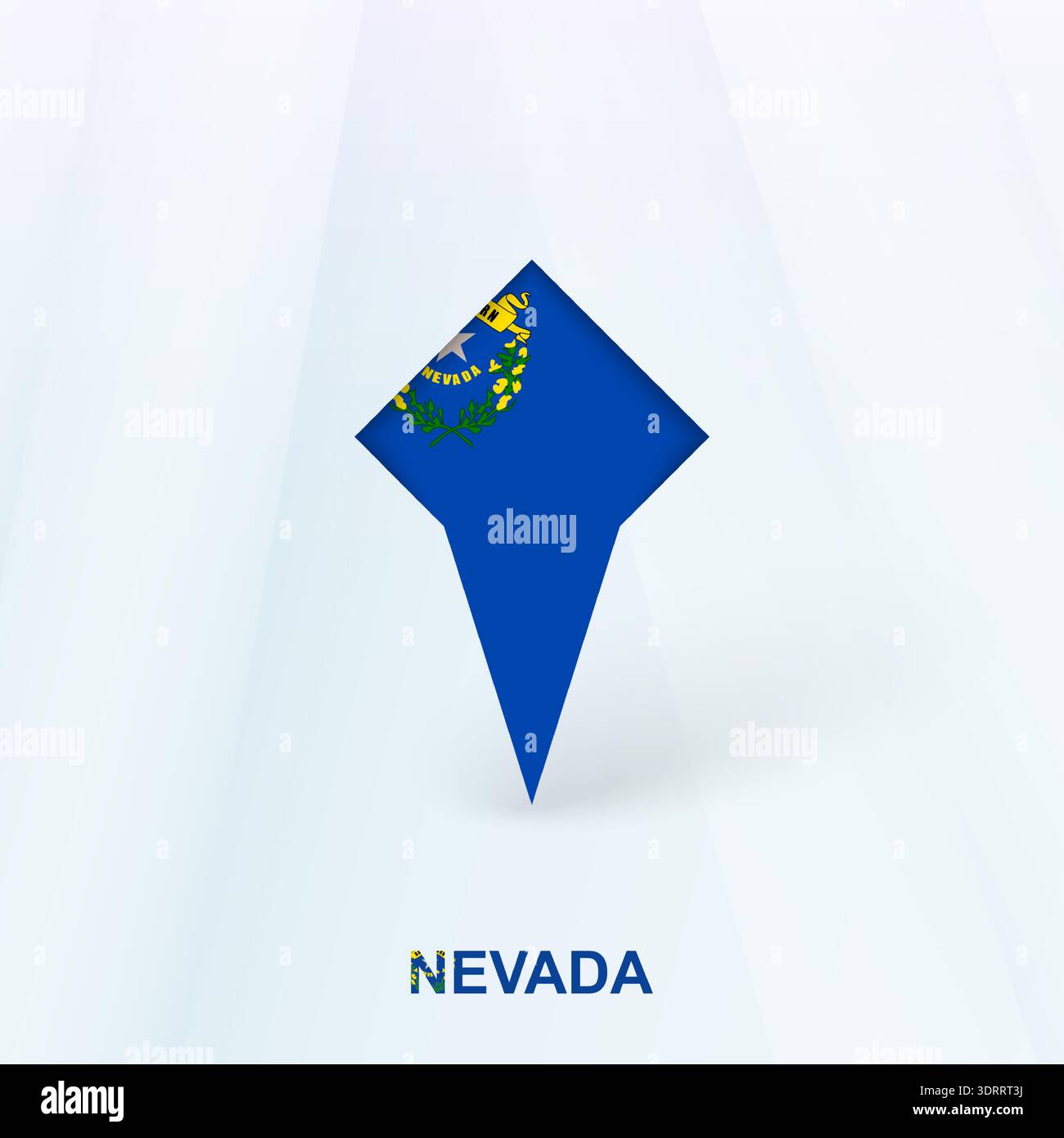 Nevada Flag Pin Icon with Geometric Design. Vector illustration. Stock Vector