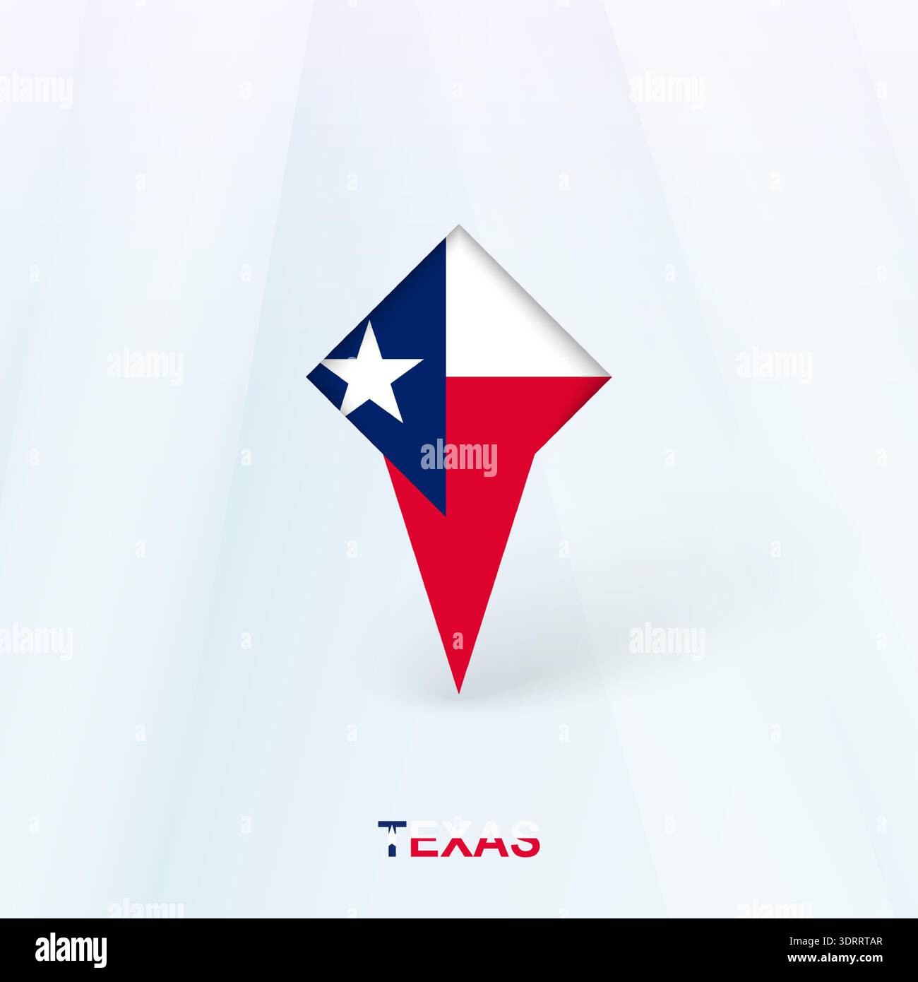 Texas Flag Pin Icon with Geometric Design. Vector illustration. Stock Vector