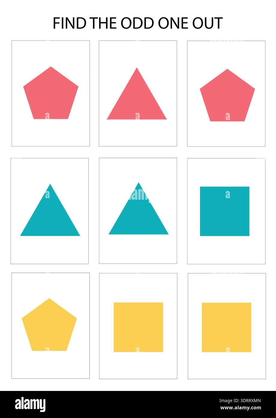 Odd One Out Shape Logic Printable Worksheet Stock Vector Image & Art ...