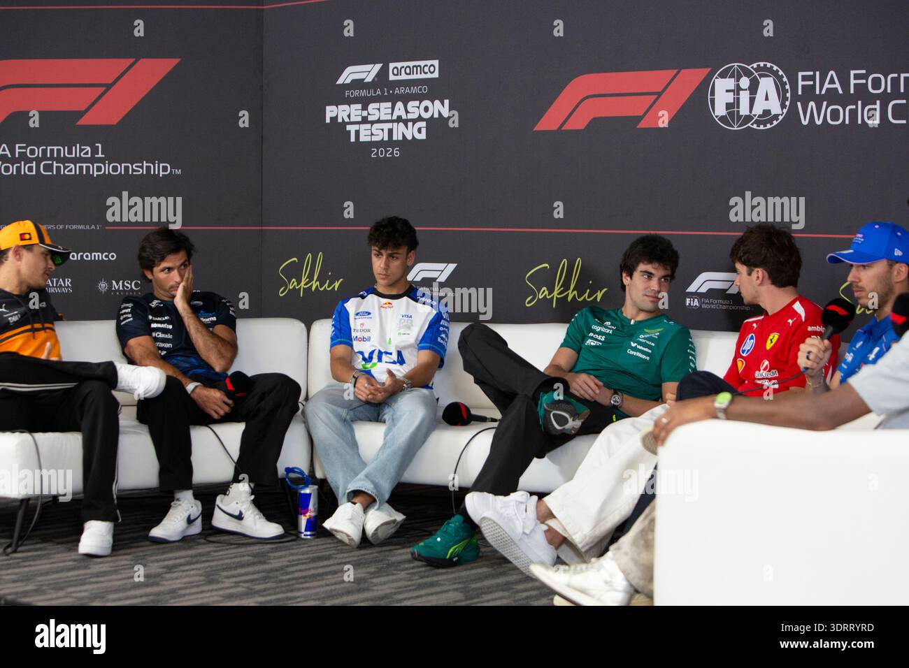 Drivers Lando Norris, Carlos Sainz Jr, Arvid Lindblad, Lance Stroll ...