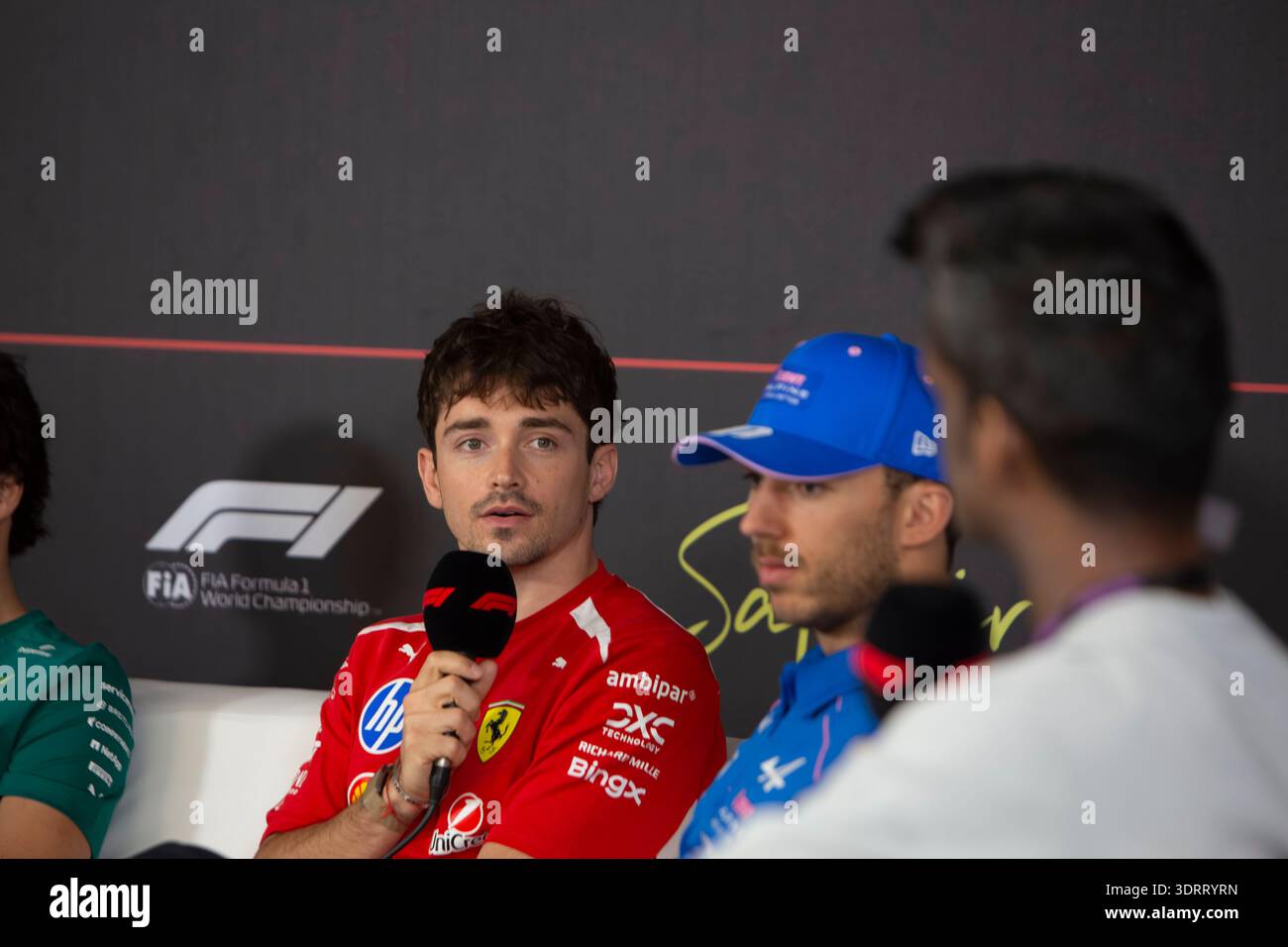 Charles Leclerc, Ferrari, attends the press conference during Day 2 of ...