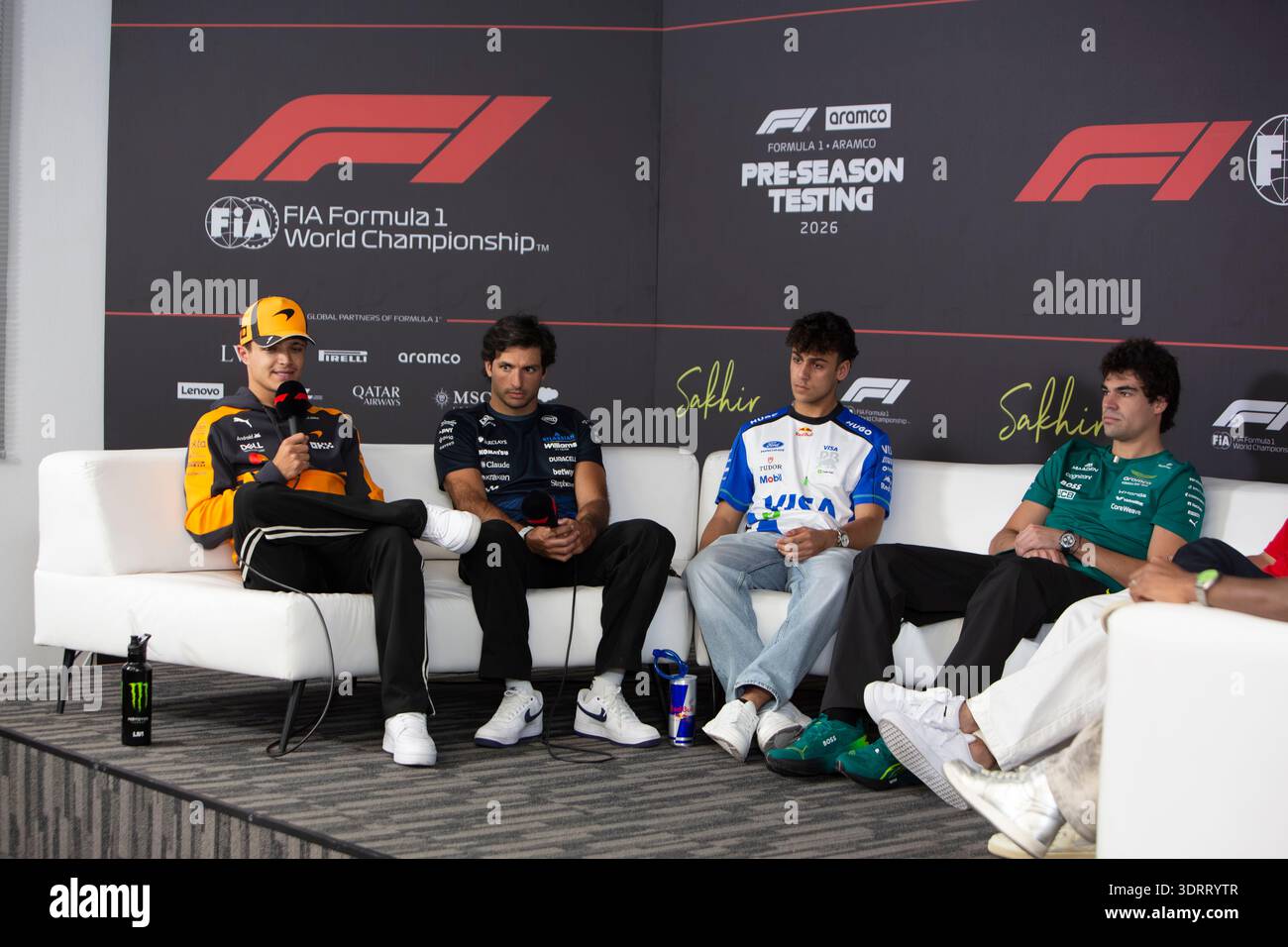 Drivers Lando Norris, Carlos Sainz Jr, Arvid Lindblad, Lance Stroll ...