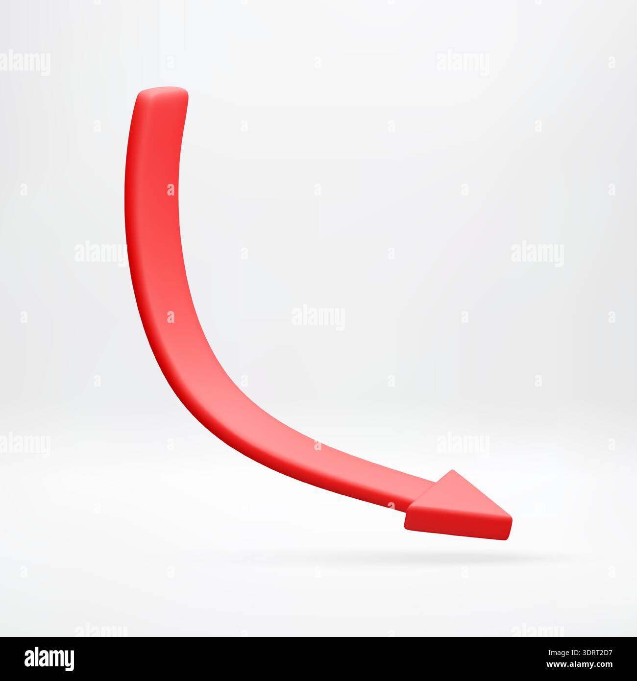 Red 3D arrow pointing downward for crisis Stock Vector