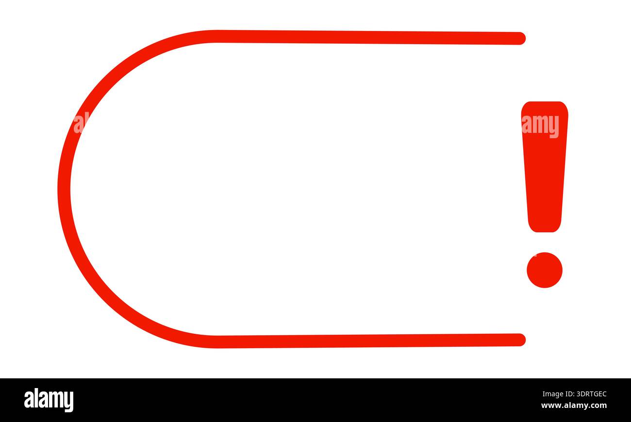 Red exclamation mark in speech bubble outline Stock Vector