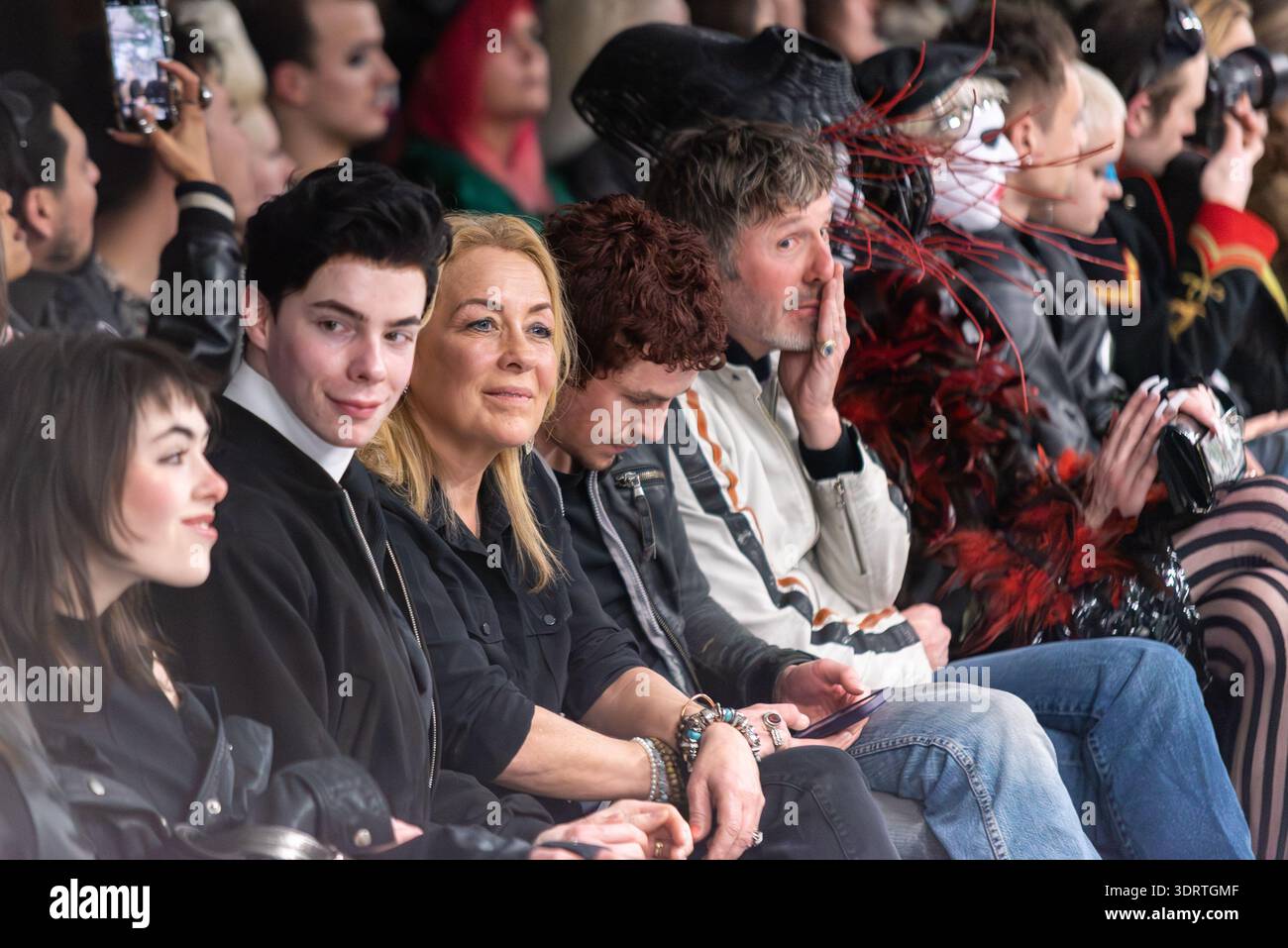 Sustainable fashion designers Vin + Omi show titled Jord at art'otel London Hoxton for London Fashion Week. Sarah Beeny in audience Stock Photo